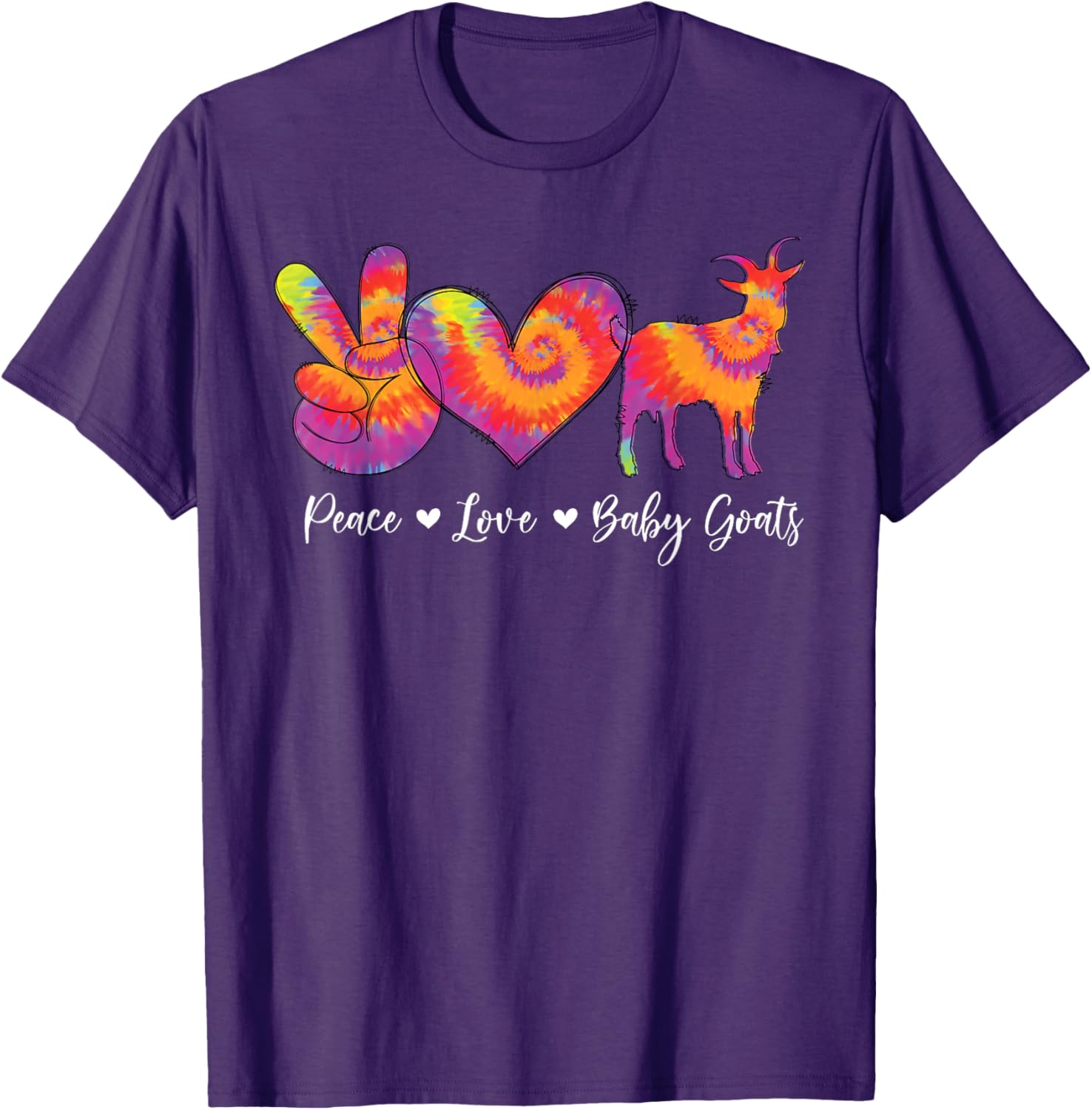 Cute Goat Lover Tie Dye Baby Goats T-Shirt for Farmers and Animal Lovers - 13