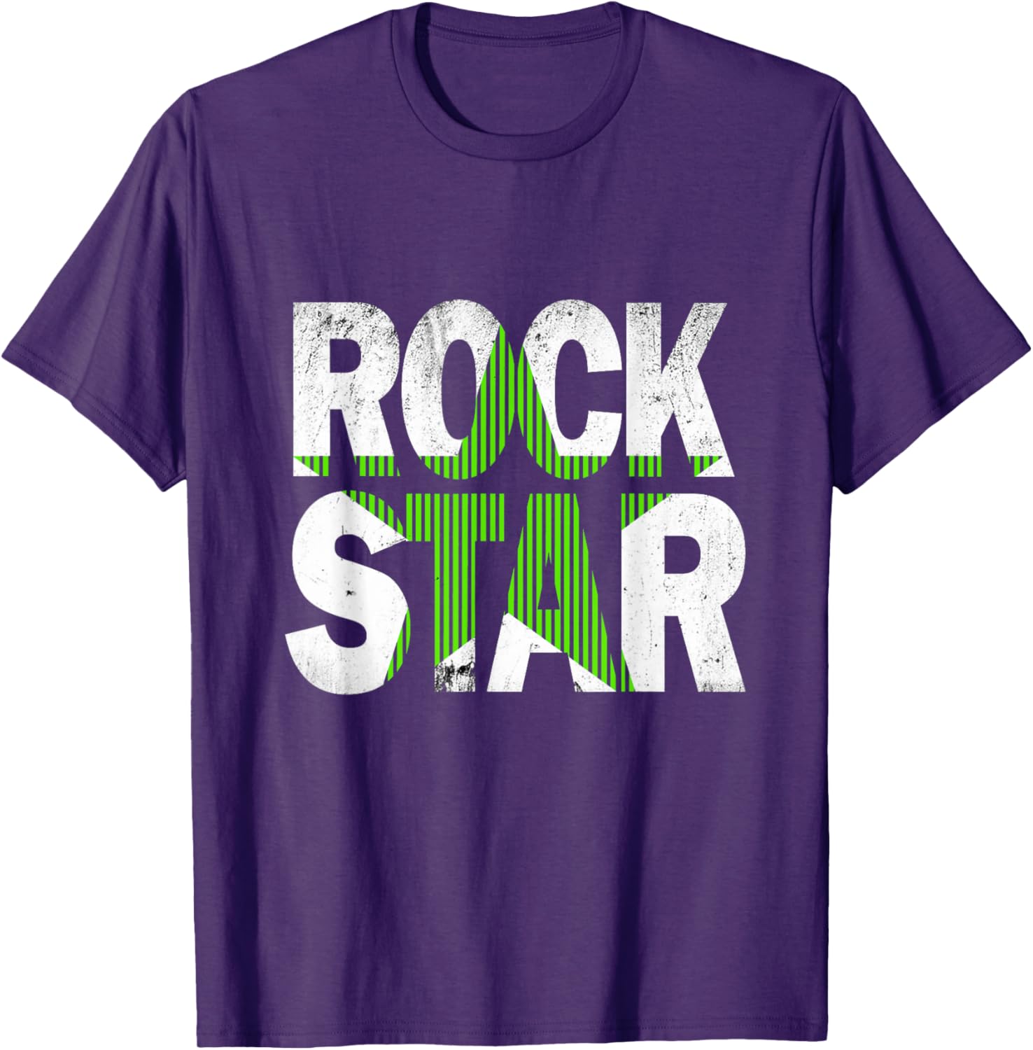 Green Rock Star Distressed Graphic T-Shirt for Trendy Casual Wear - 1