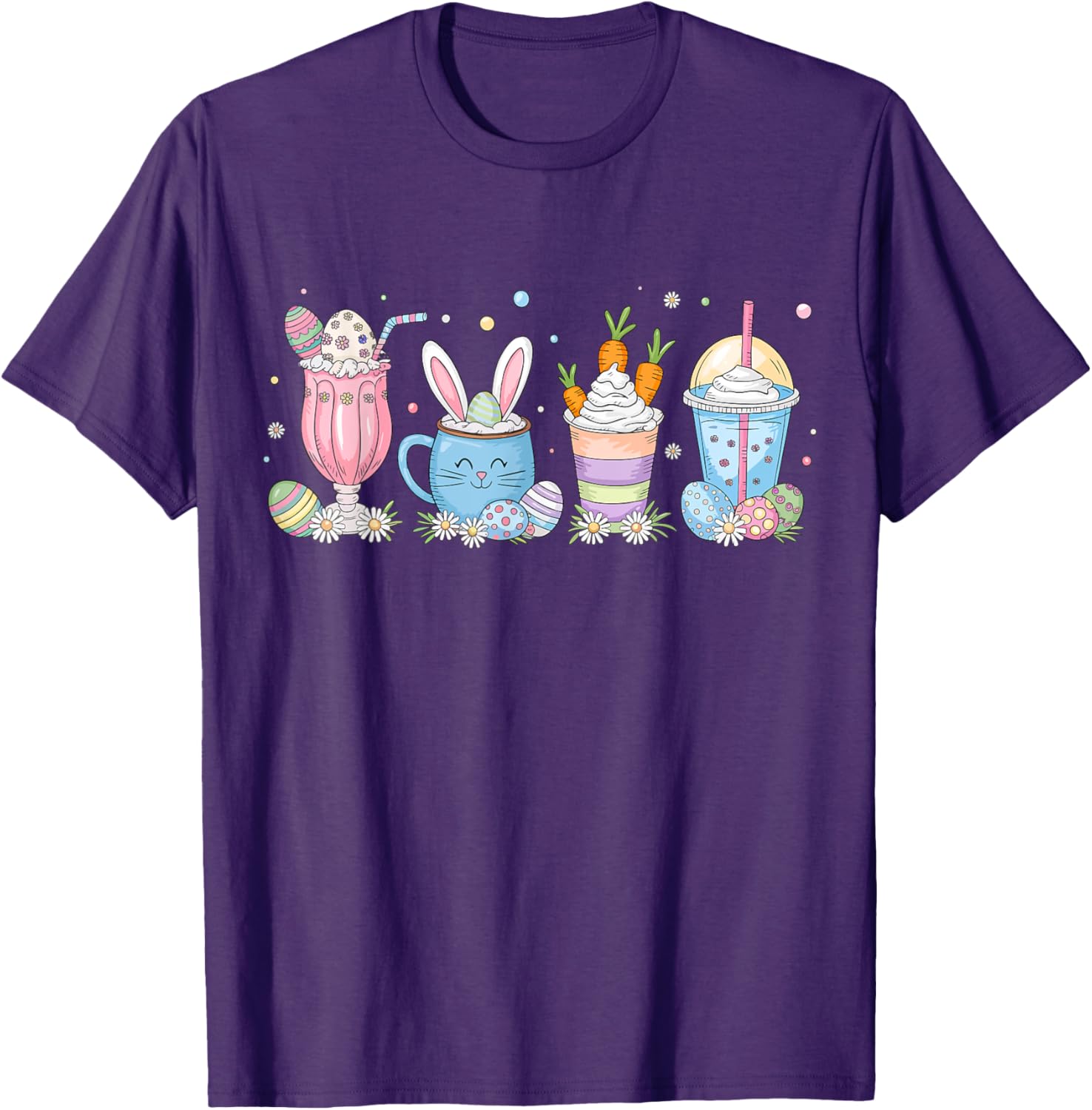 Coffee Lover T-Shirt for Women | Cute Latte Iced Cream Design for Easter - 2