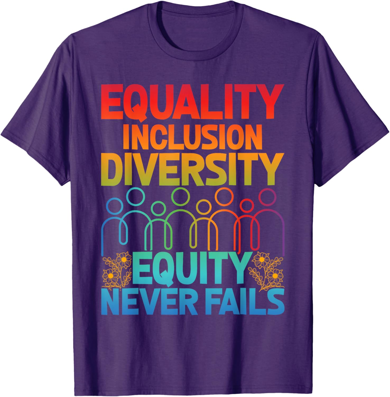 Equality Inclusion Diversity Teacher T-Shirt Love Never Fails Apparel - 4