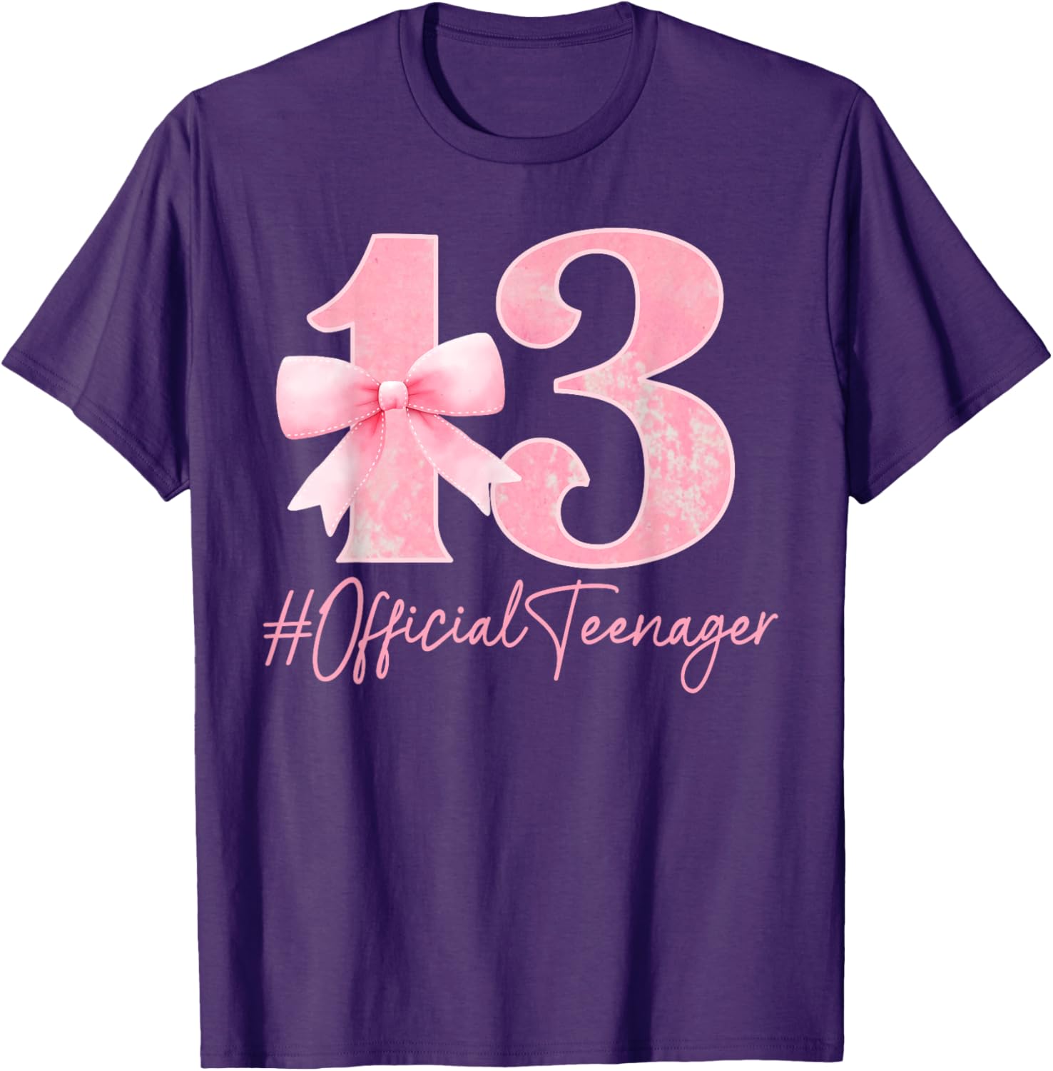 Cute Pink 13th Birthday Coquette Bow T-Shirt for Girls Turning 13 - 6