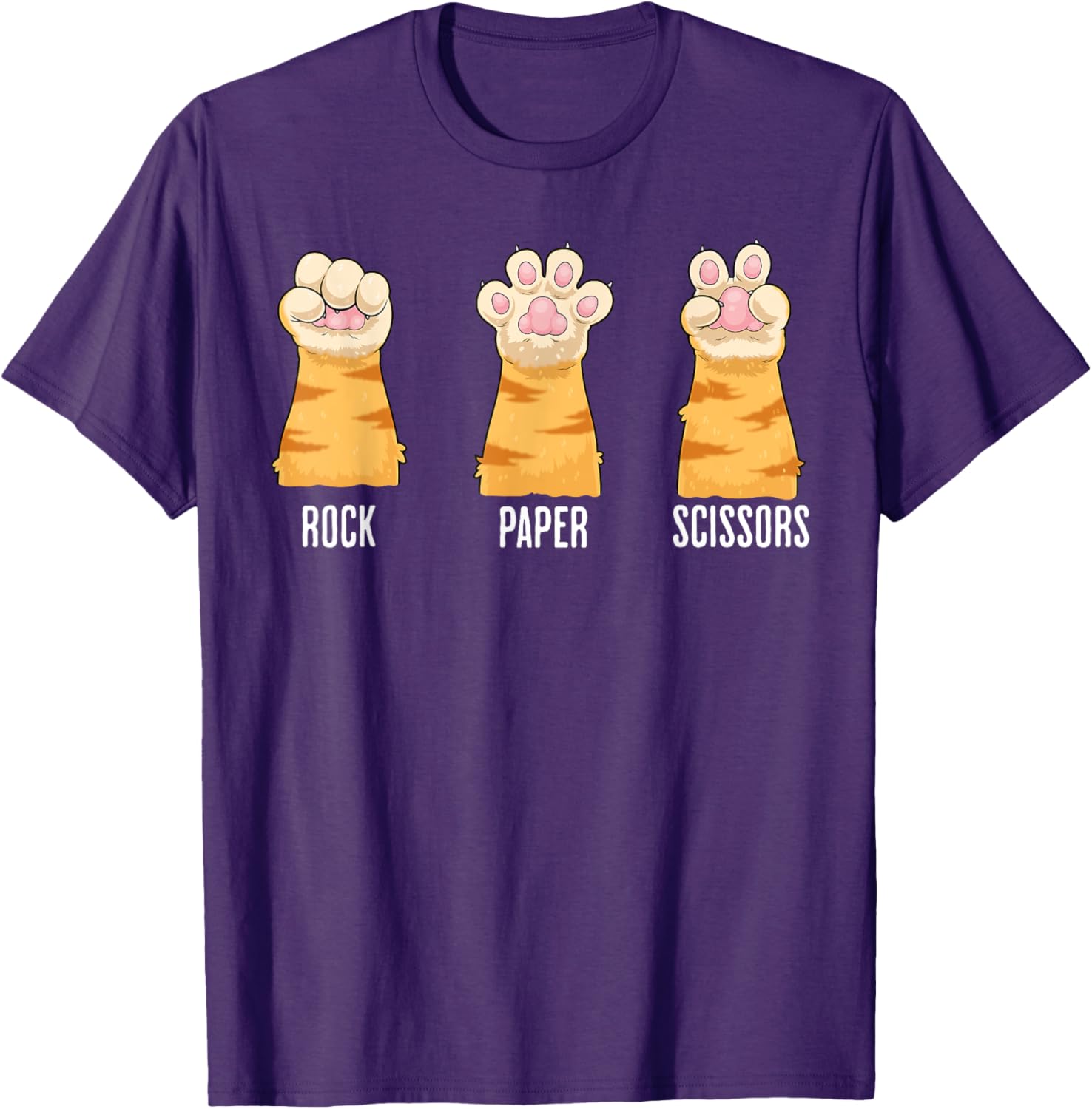 Funny Cat Paws Rock Paper Scissors T-Shirt for Kids and Adults - 25