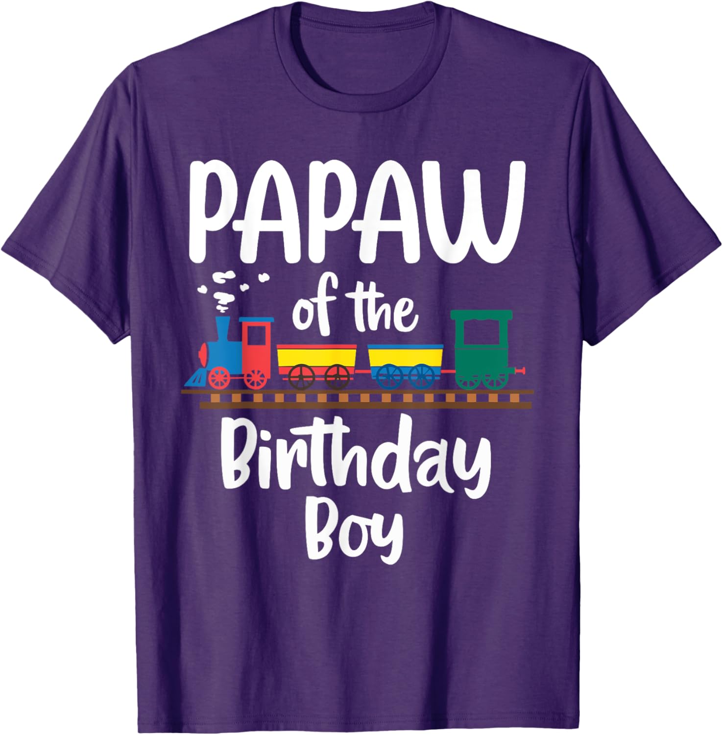 Cute Papaw Birthday Boy Train Toys T-Shirt for Dad's Special Day - 12