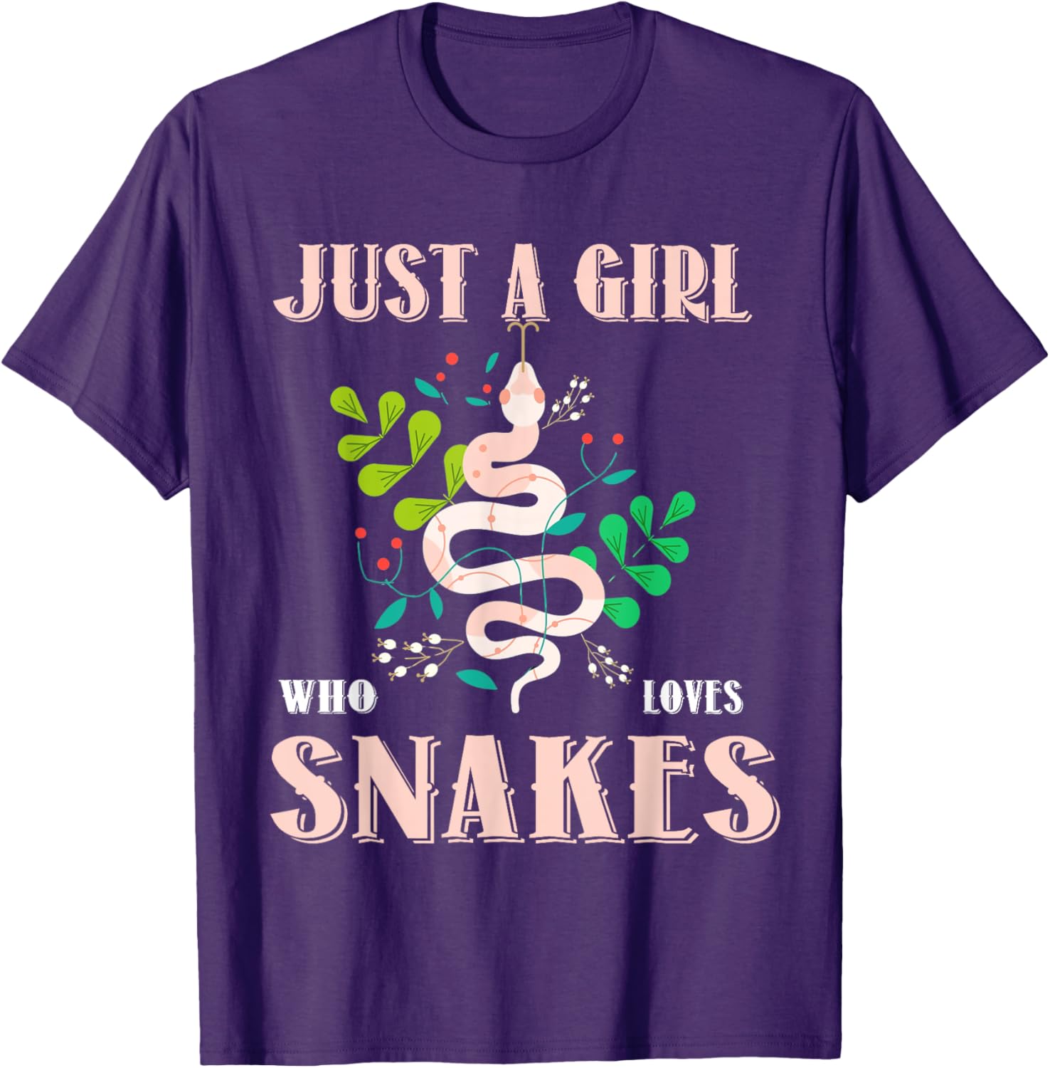Cute Just a Girl Who Loves Snakes T-Shirt for Reptile Lovers - 2