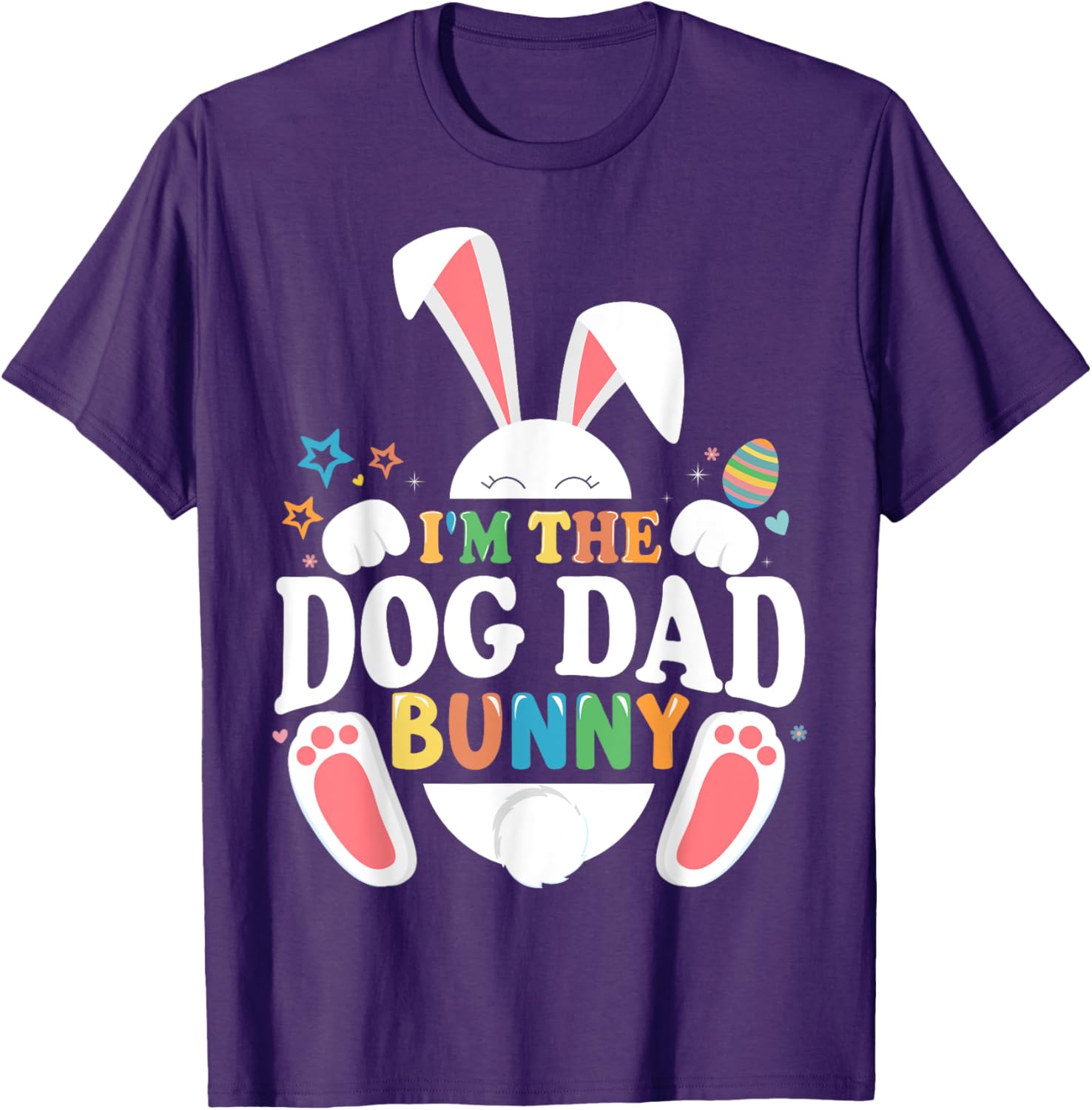 Cute Dog Dad Bunny Easter T-Shirt for Fun Matching Outfits - 4