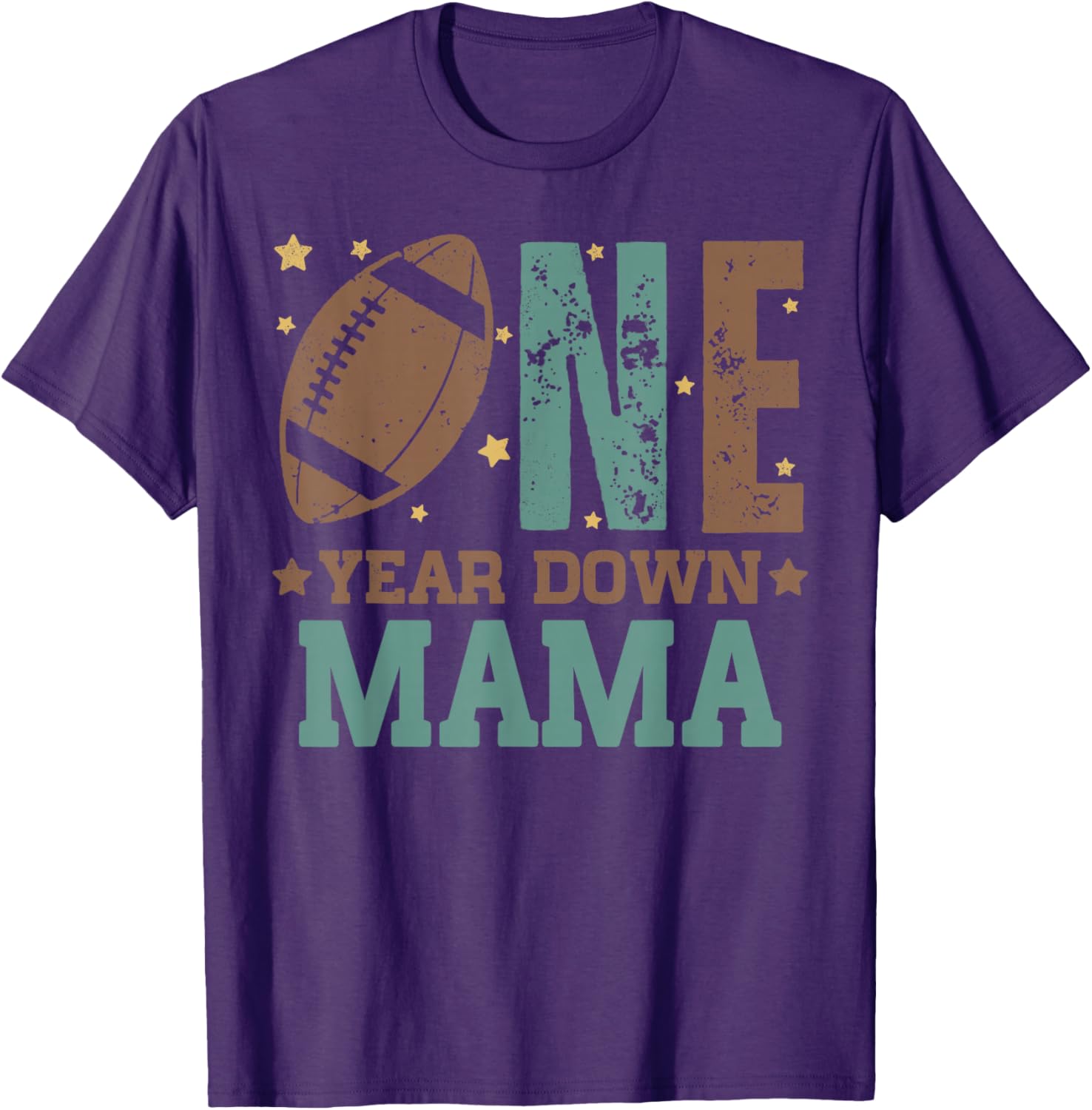Cute Mama of 1 Year Old Football Birthday Party T-Shirt for Moms - 14
