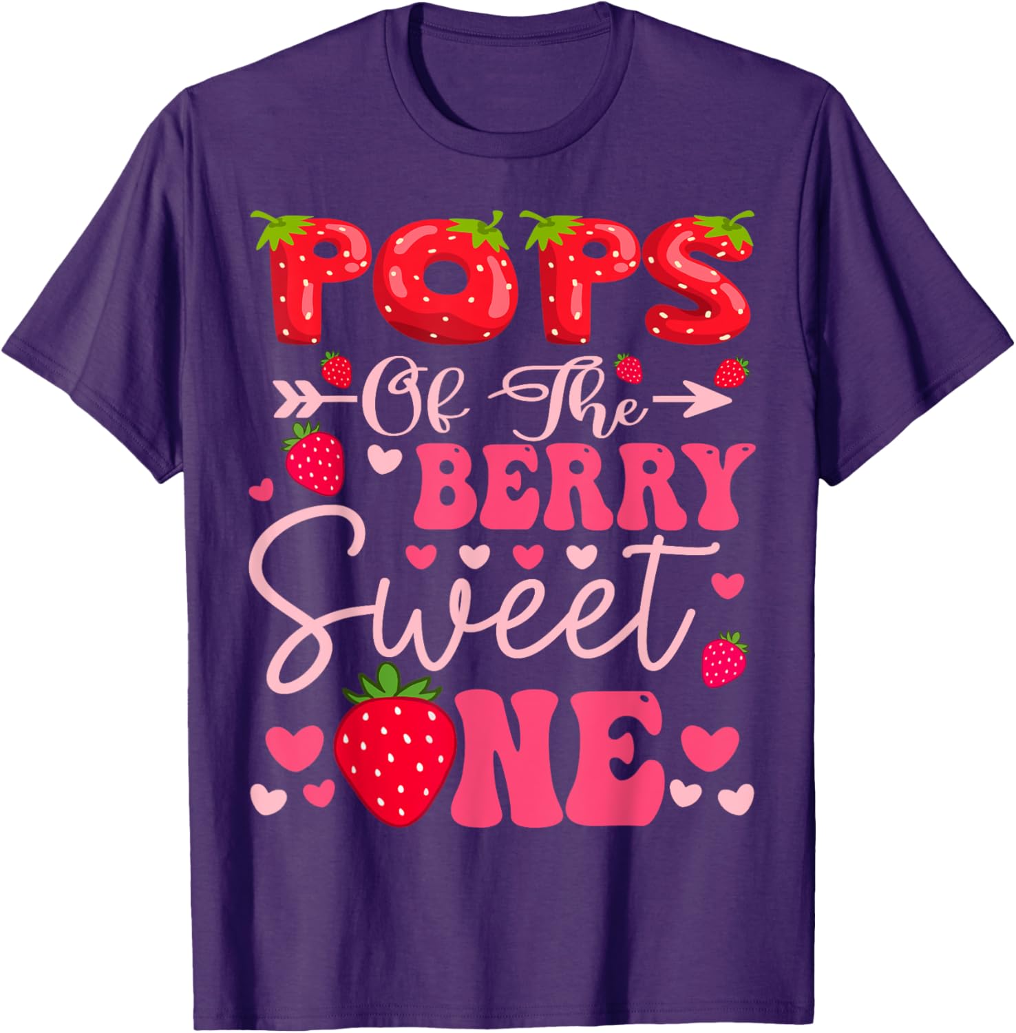 Cute Strawberry 1st Birthday Girl T-Shirt for Sweet Celebrations - 11