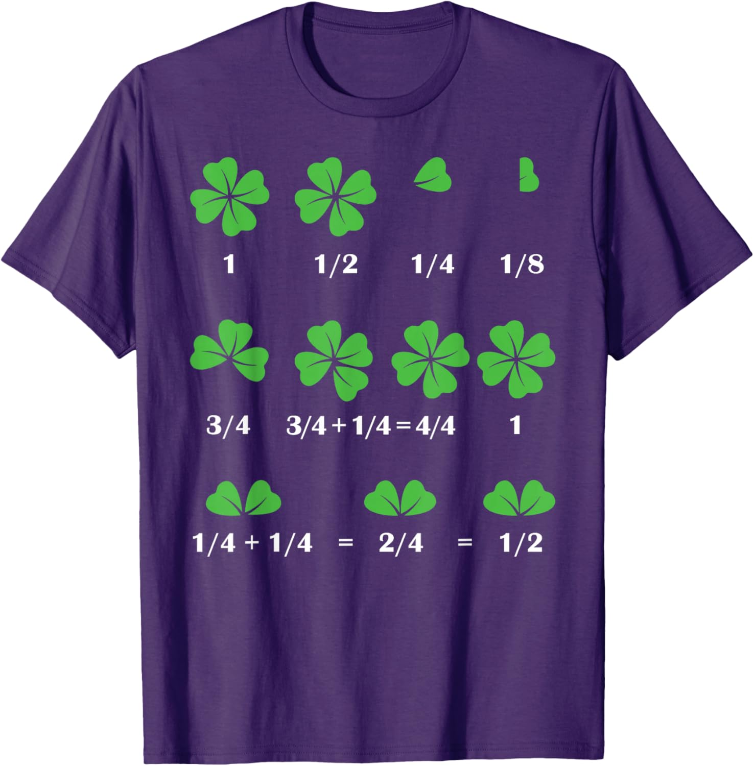 Funny Shamrock Fraction T-Shirt for St Patrick's Day Fun for Kids - 10