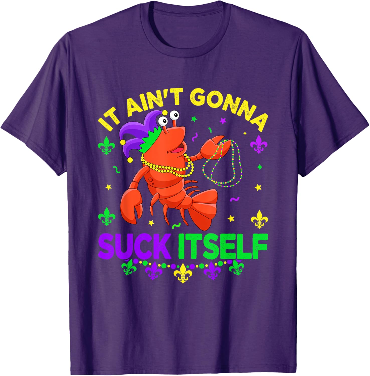 Fun Crawfish Jester Beads Mardi Gras T-Shirt for Festive Celebrations - 9