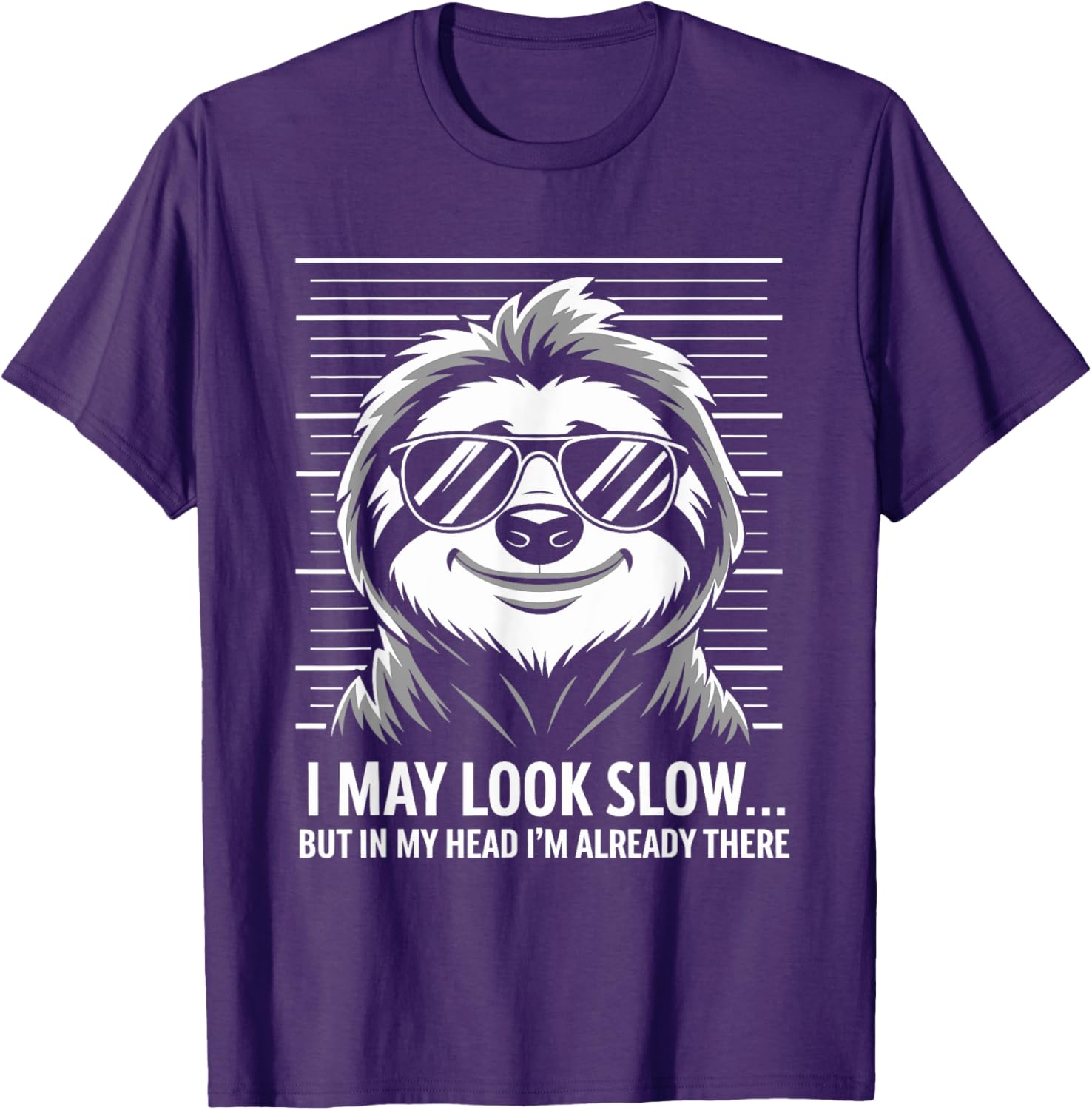 Funny Sloth T-Shirt I May Look Calm but in My Head Humor Apparel - 9