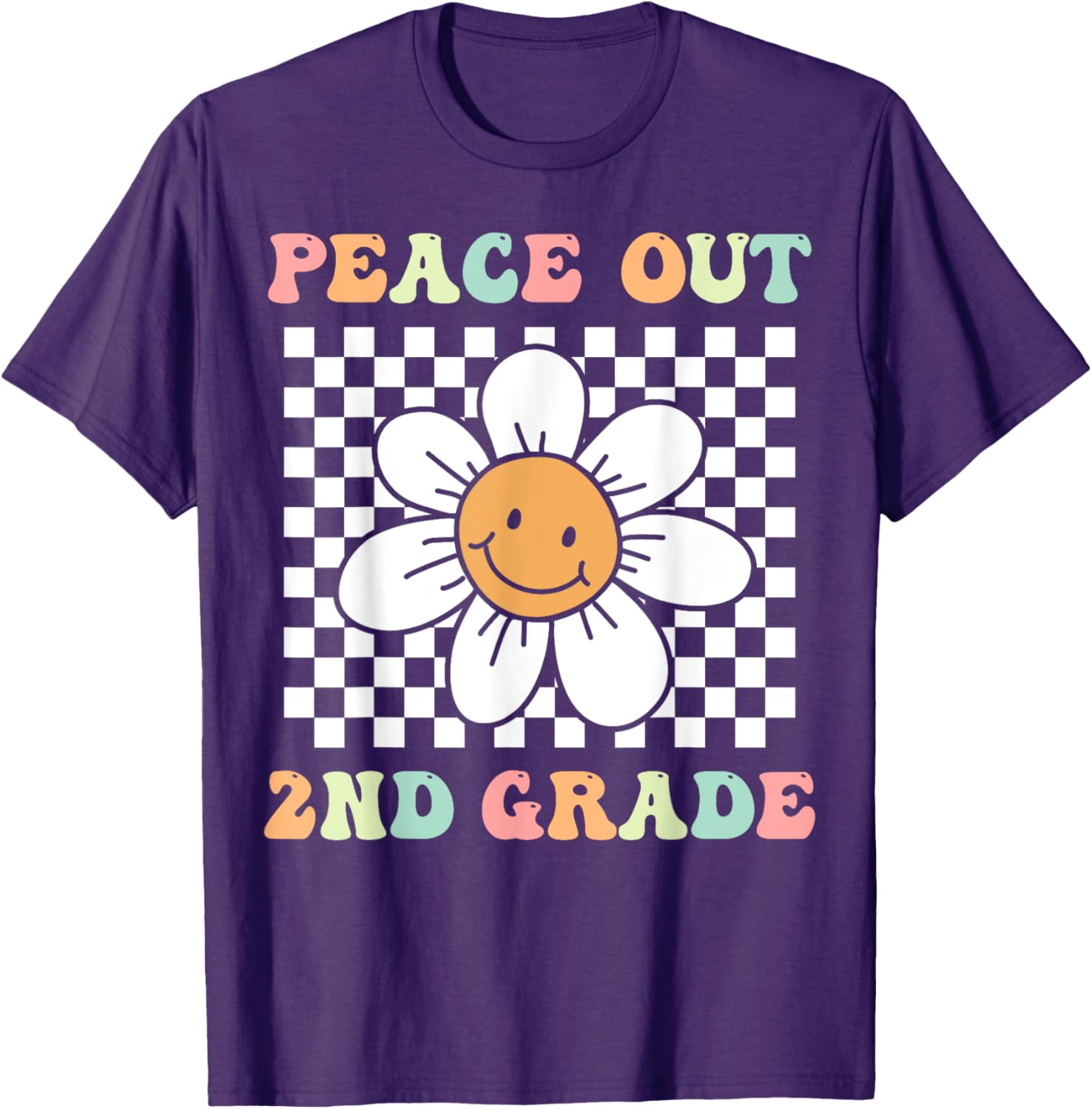 Cute Groovy Peace Out Second Grade Last Day T-Shirt for Kids - 2