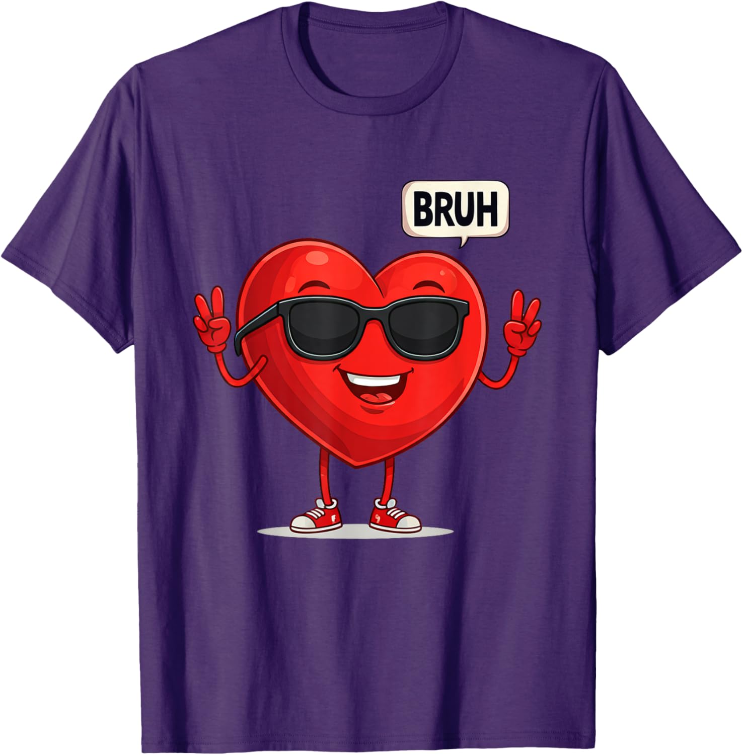 BRUH Valentine's Day Heart Humor Meme Graphic T-Shirt for Men and Women - 3