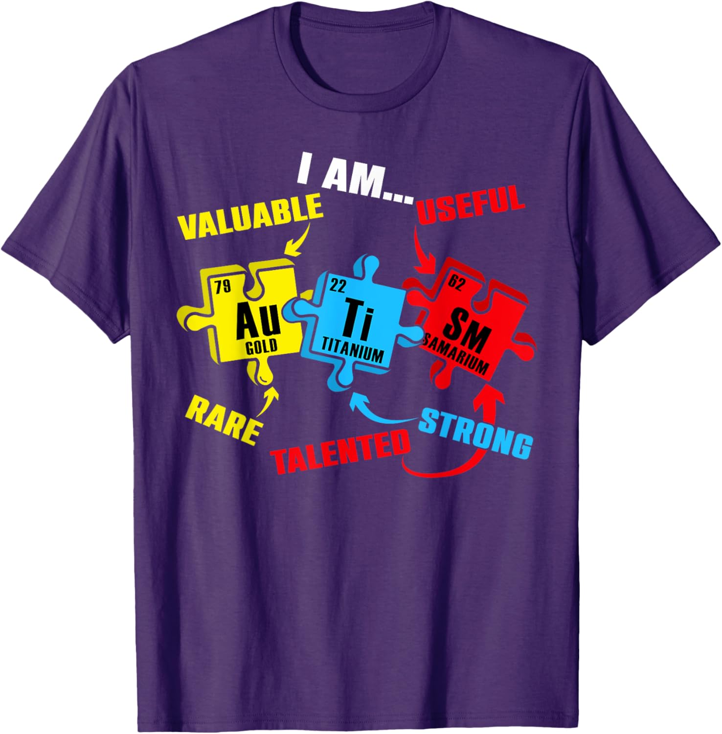 Chemistry Elements Periodic Table Puzzle T-Shirt for Autism Awareness - 10