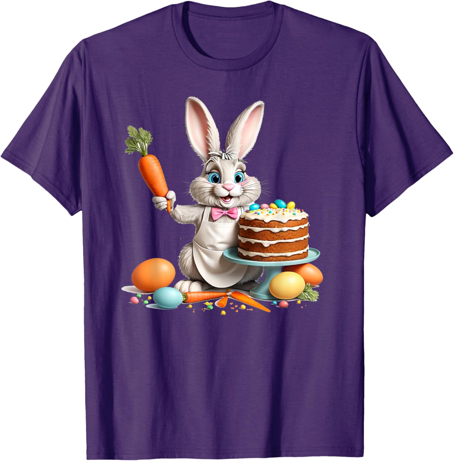 Easter Bunny Baking Carrot Cake T-Shirt for Fun Holiday Celebrations - 17