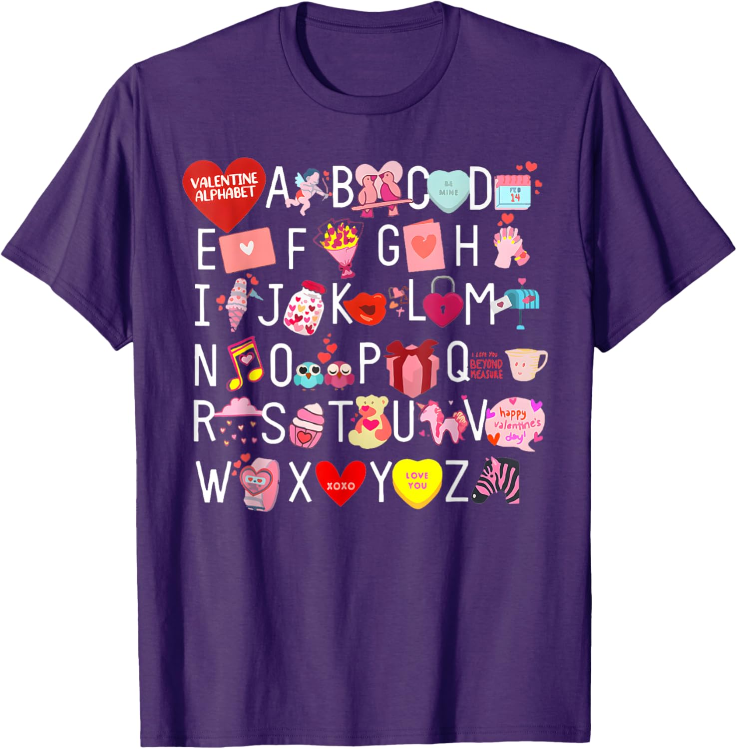 Funny ABC Teacher Appreciation Valentine's Day T-Shirt for Educators - 8