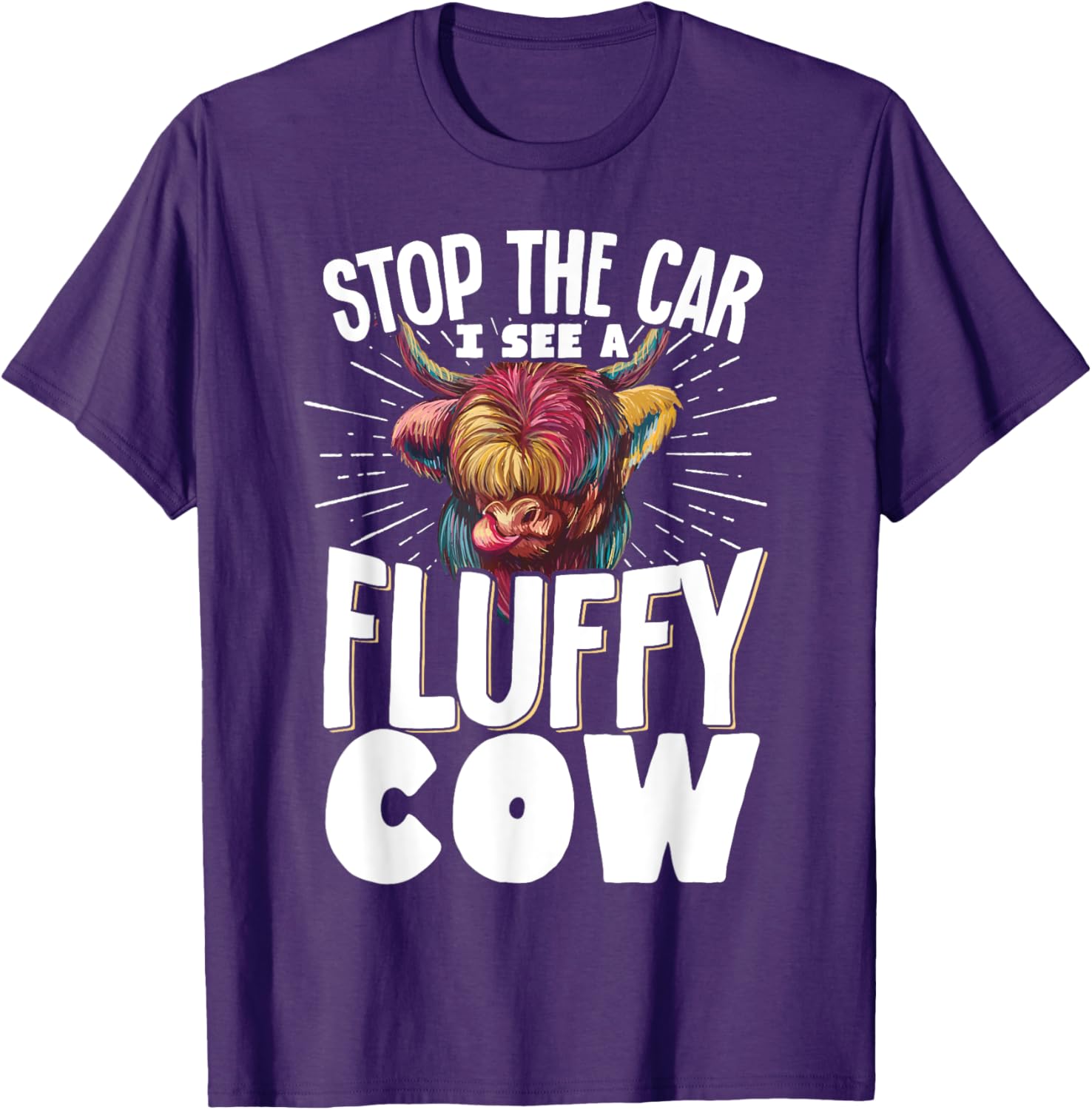 Fluffy Cow T-Shirt for Animal Lovers - Stop the Car Fun Tee - 15
