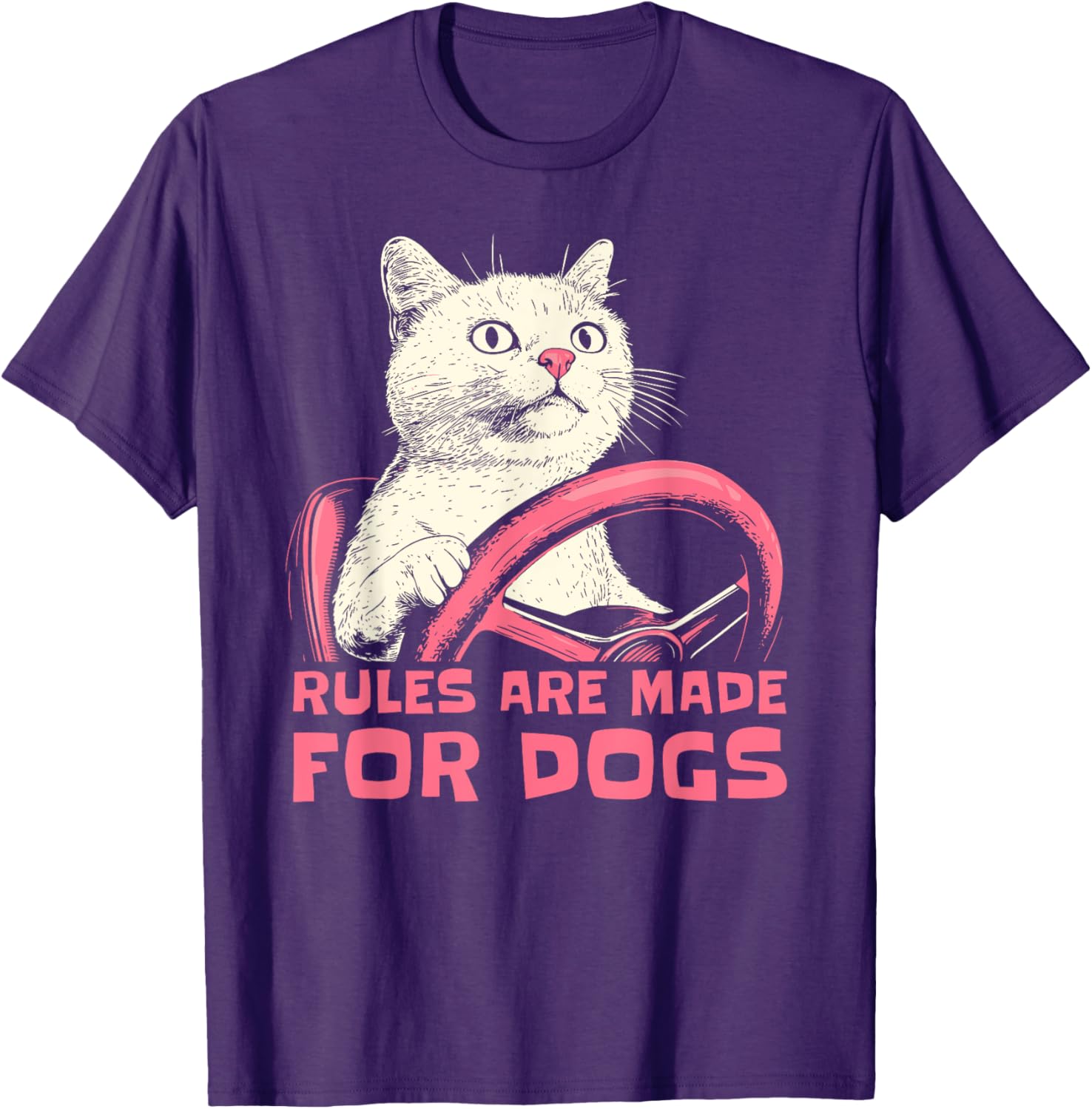 Funny Cat Lover T-Shirt Rules Are Made for Dogs for Men Women Kids - 3