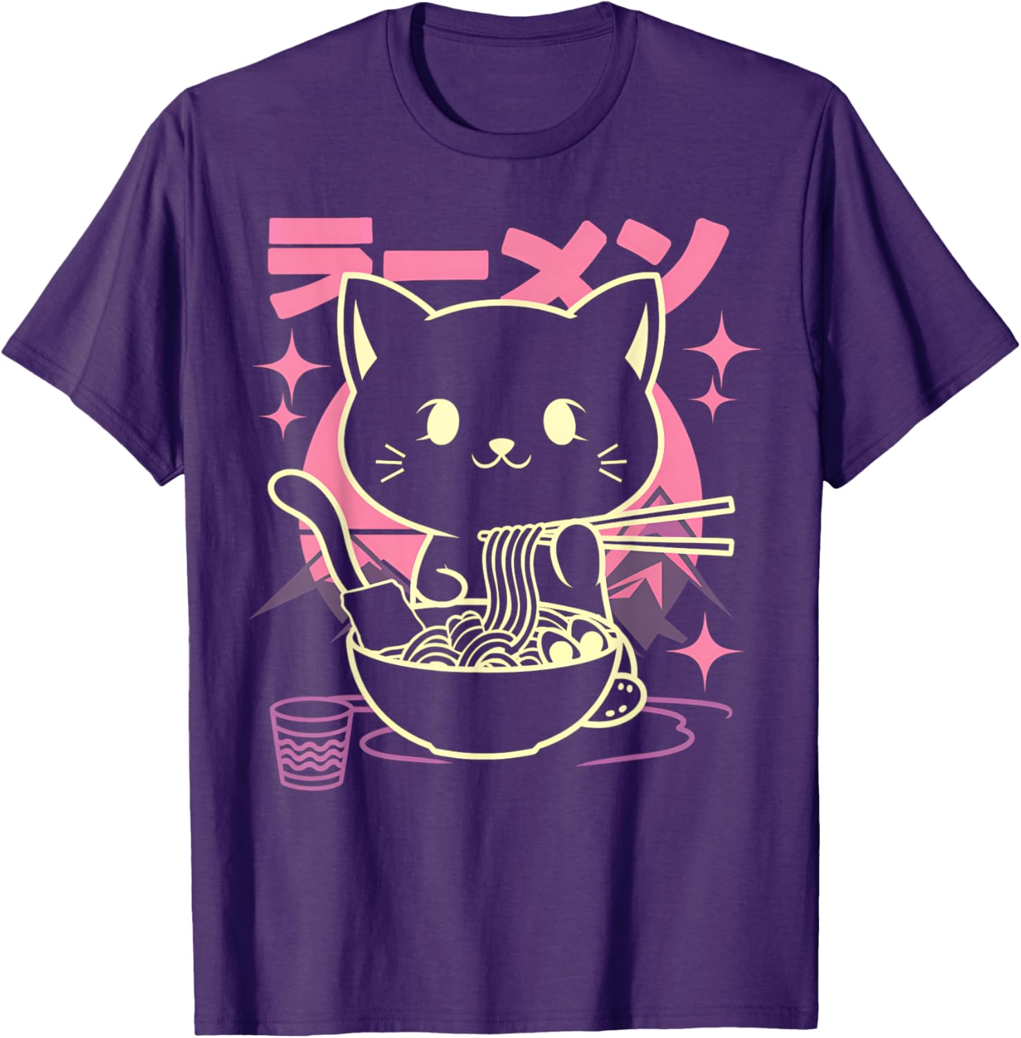 Cute Cat Ramen Kawaii Anime T-Shirt Gift for Men, Women, and Kids - 3