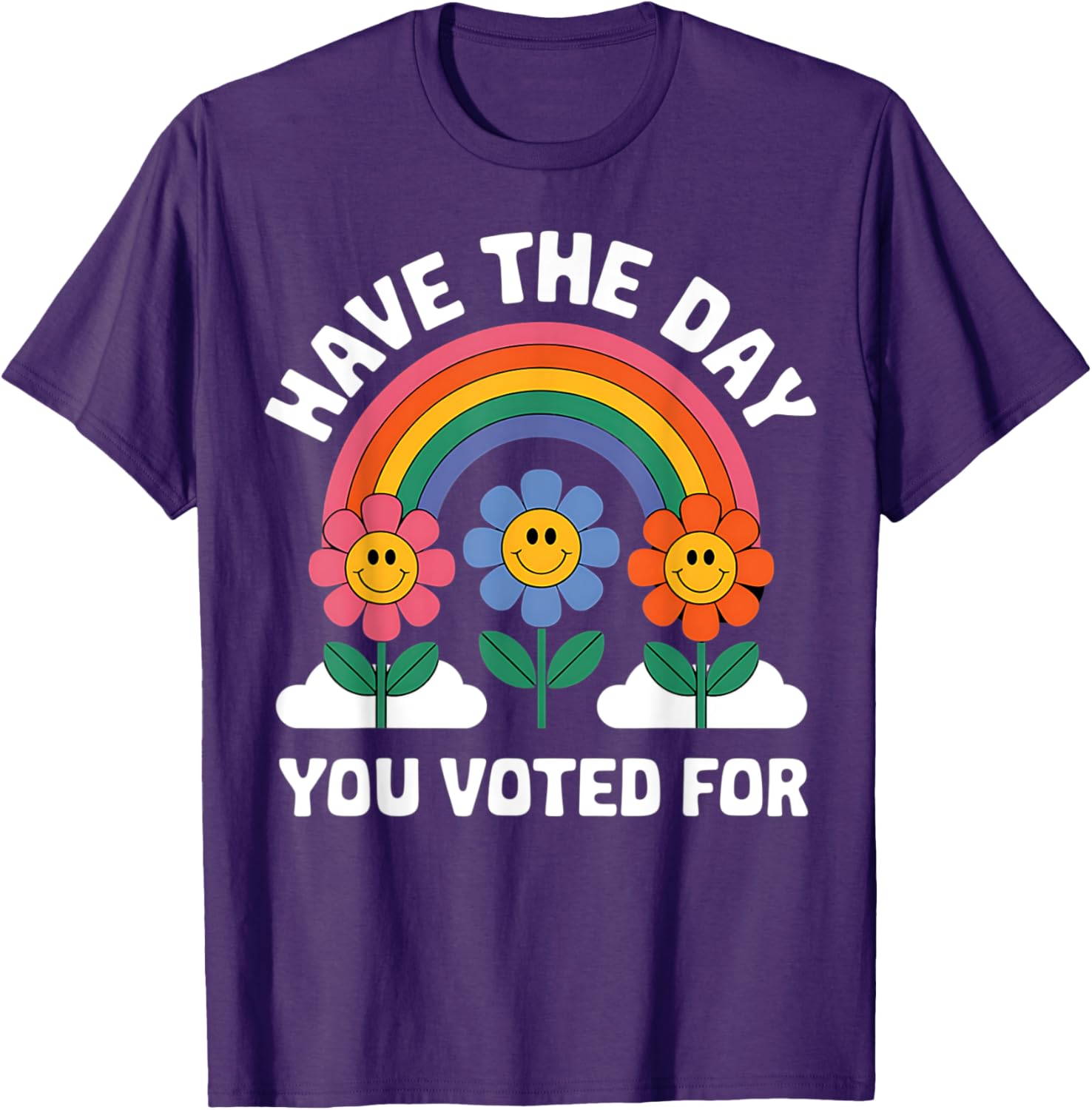 Funny Groovy Rainbow Flower T-Shirt for Your Voting Day Celebration - 14