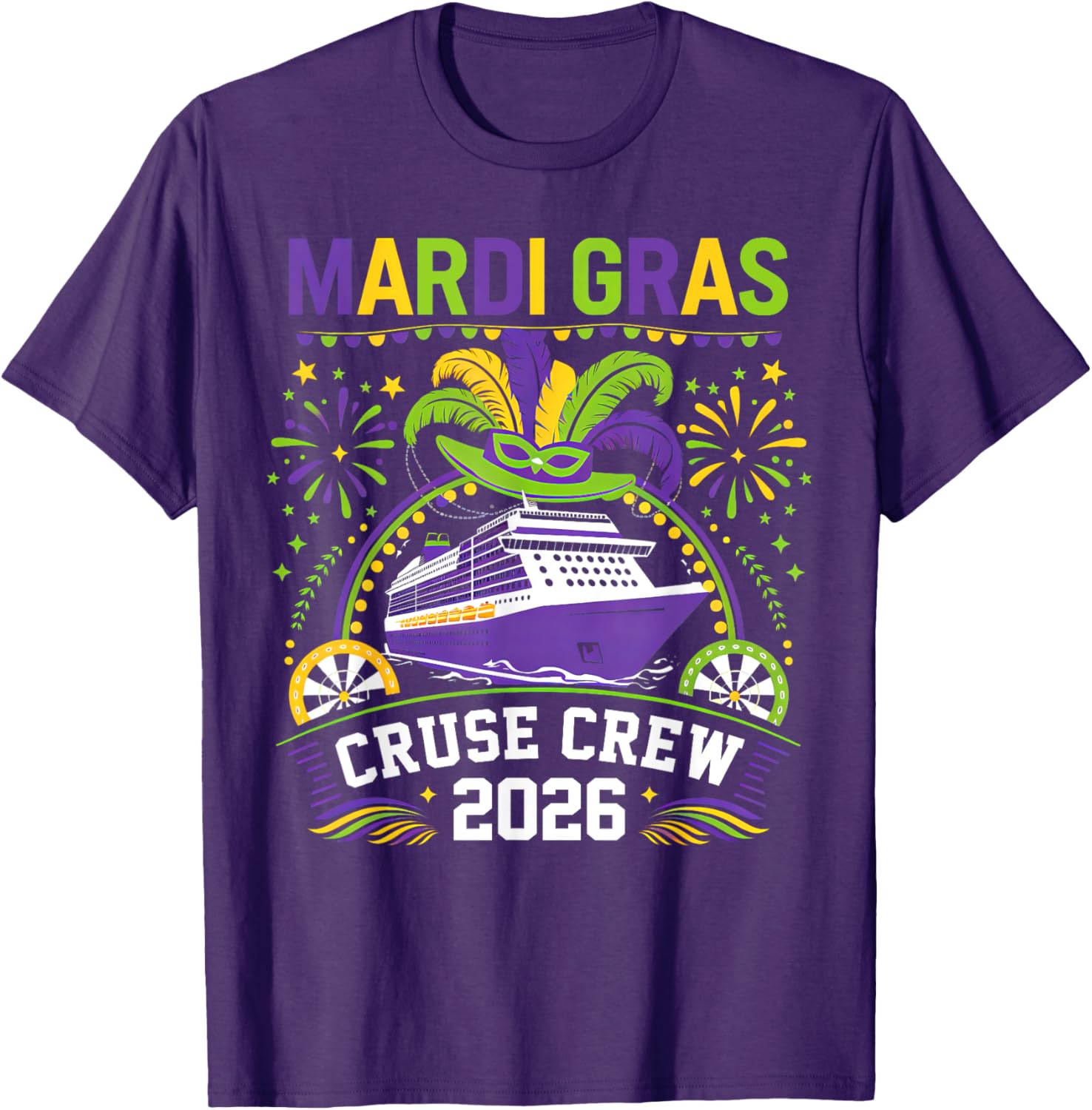 Funny Mardi Gras Cruise Family Matching T-Shirt for 2026 Trip - 5