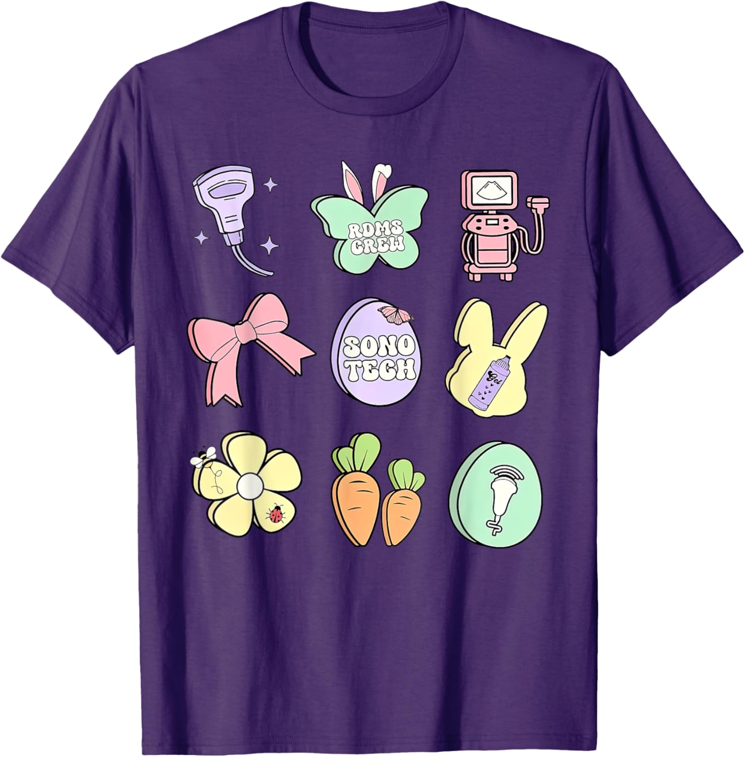Coquette Bow Sono Tech Sonographer Easter T-Shirt for Ultrasound Lovers - 8