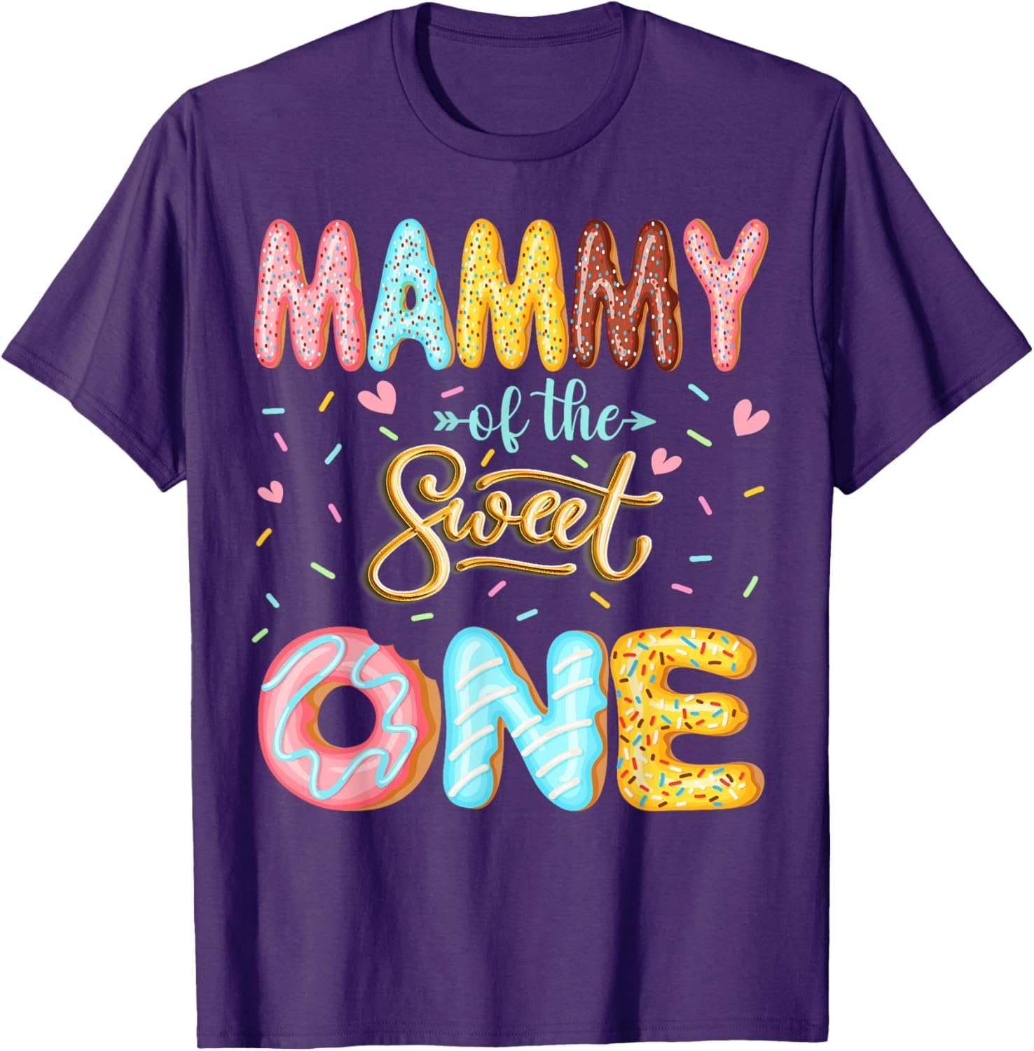 Cute Mammy Of The Sweet One Donut Lover T-Shirt for 1st Birthday - 4