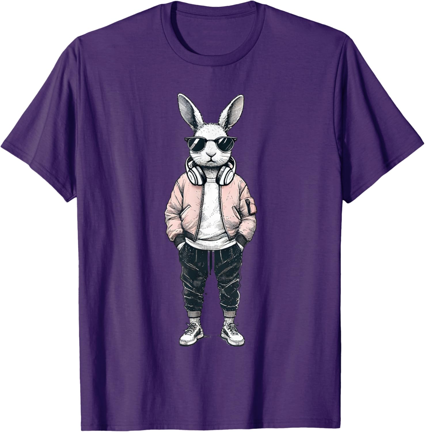 Cool Bunny Rabbit Boys Easter Shirt with Sunglasses for Kids and Men - 10