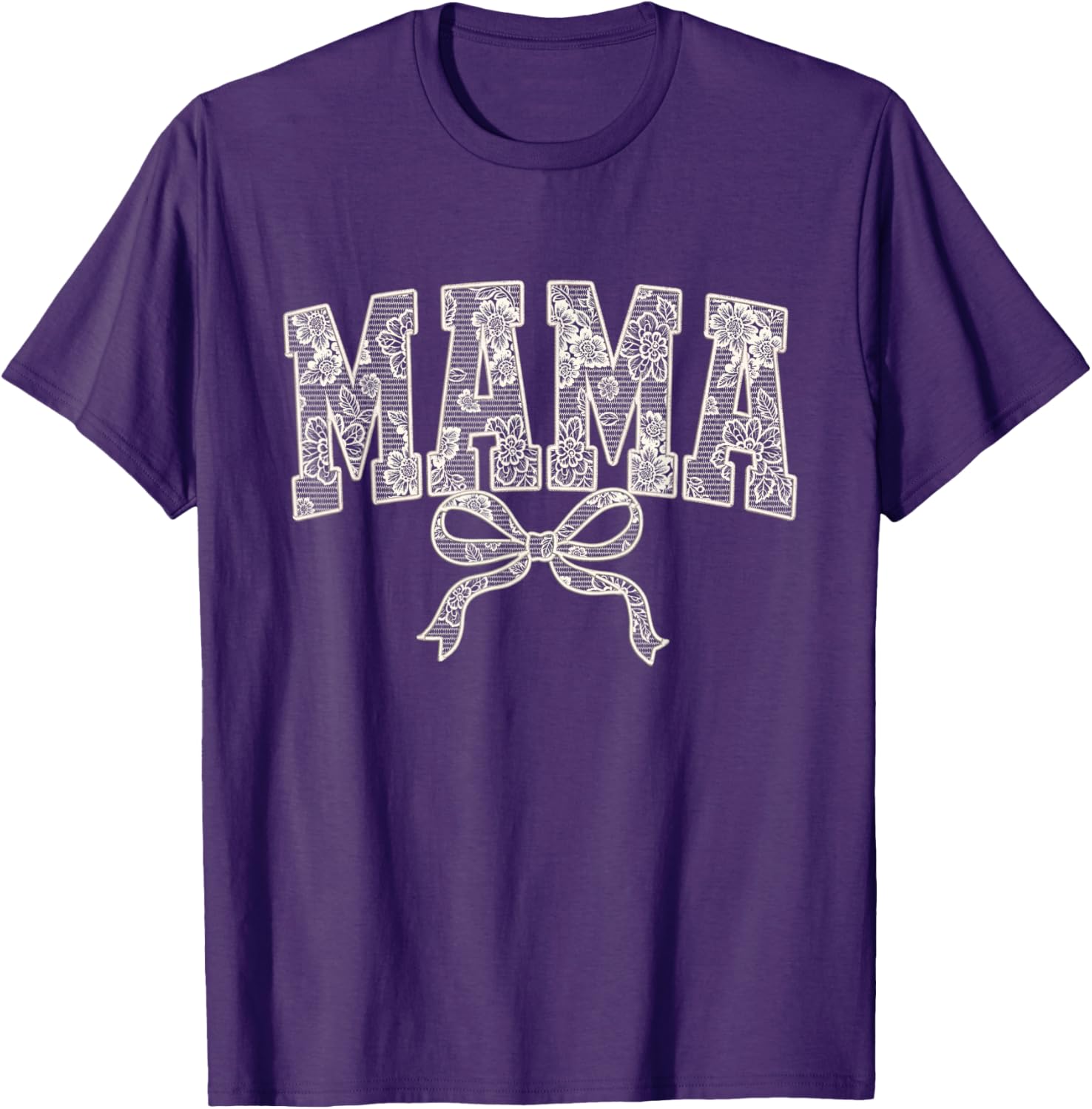 Cute Mama Lace Print Embroidery T-Shirt for Moms 2025 Fashion Women - 12