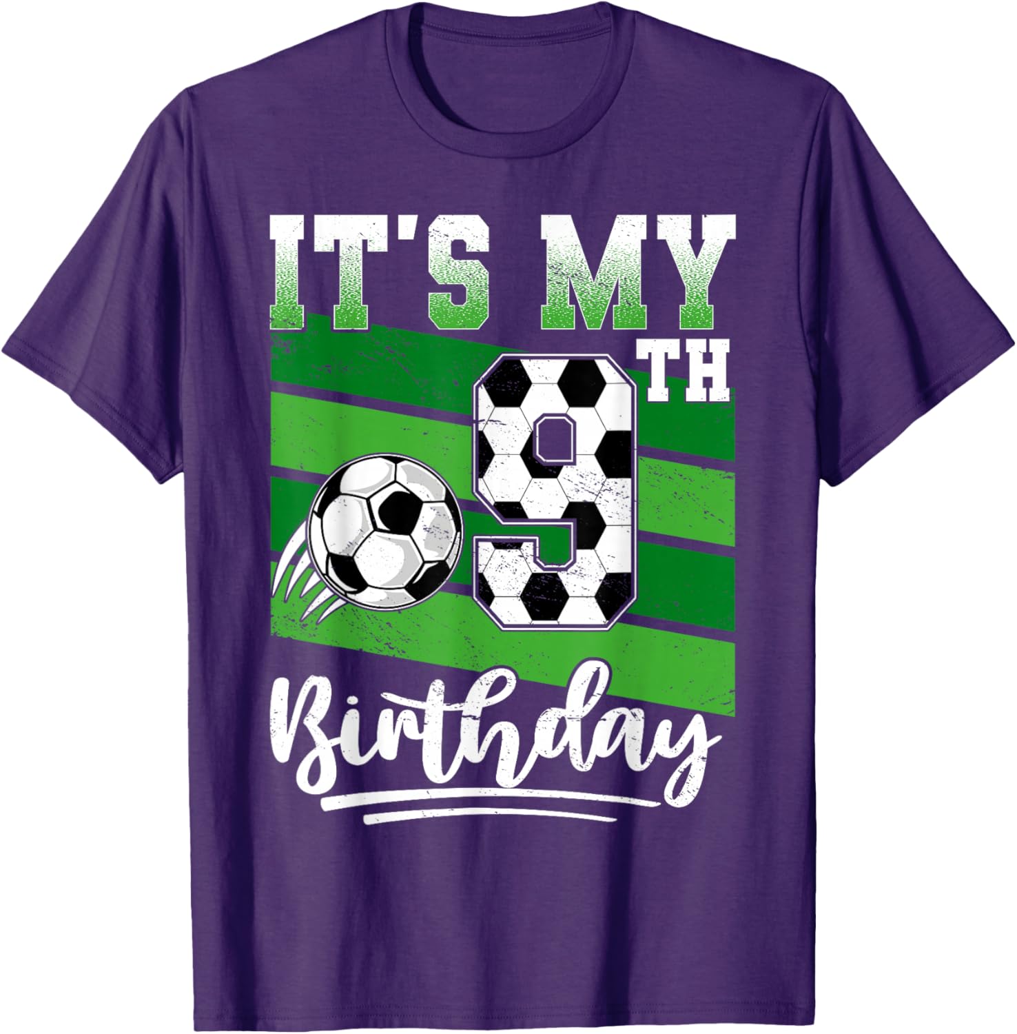 Cool 9th Birthday Soccer Ball T-Shirt for Kids Birthday Celebrations - 23