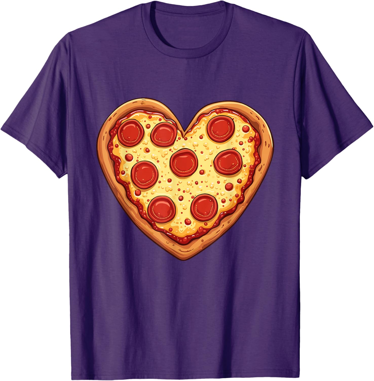 Cute Heart-Shaped Pizza Valentine's Day T-Shirt for Pizza Lovers - 11