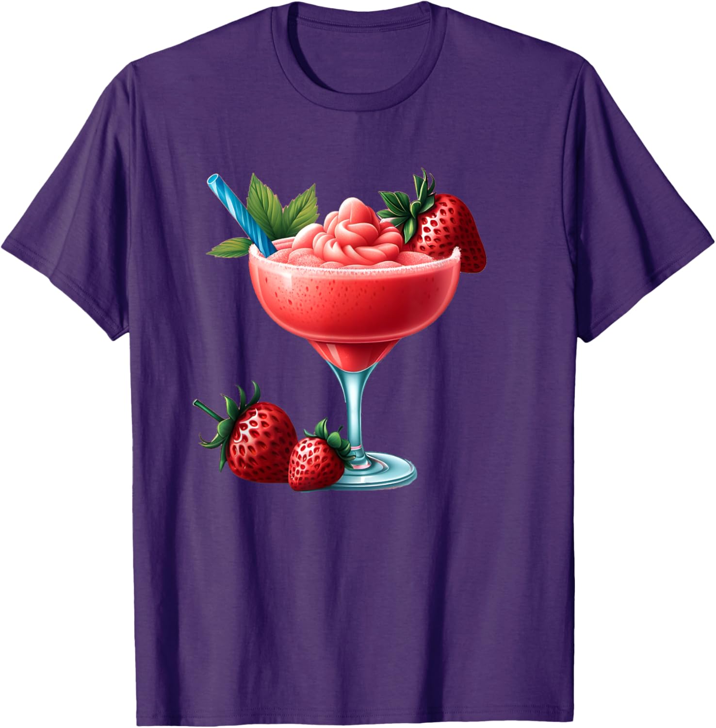Frozen Strawberry Daiquiri T-Shirt for Fun Summer Vibes and Relaxation - 7
