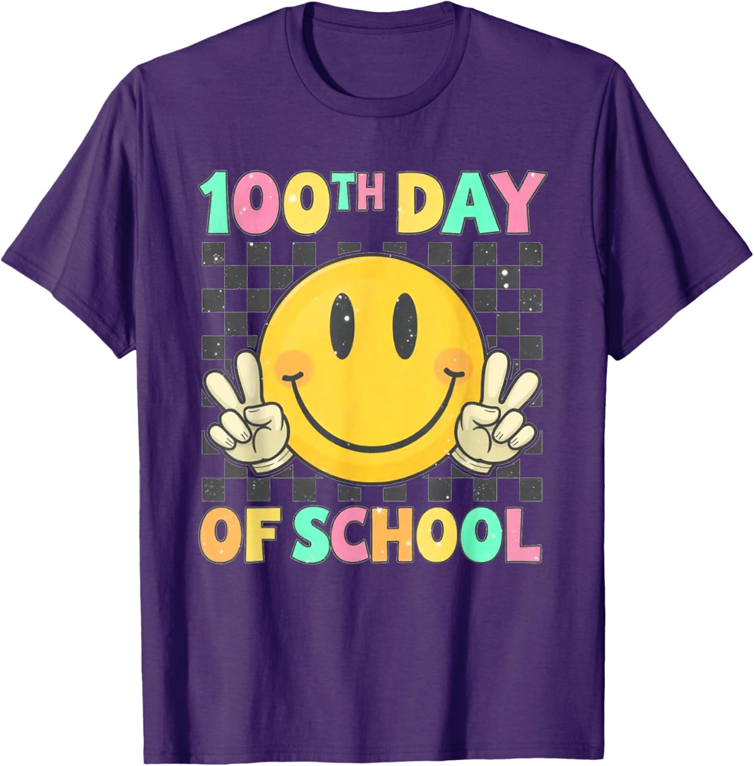 Cute 100th Day of School Smile Face T-Shirt for Kids and Teachers - 15