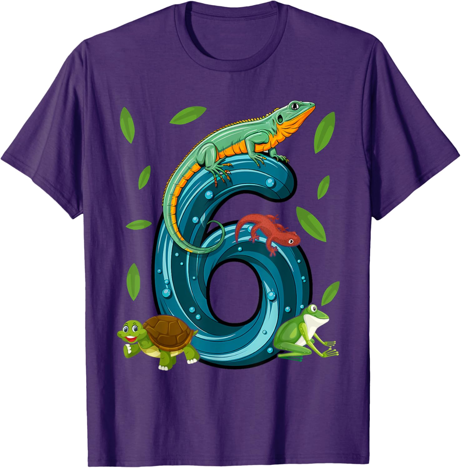 Cute Lizard T-Shirt for 6 Year Olds Birthday Party Celebrations - 3