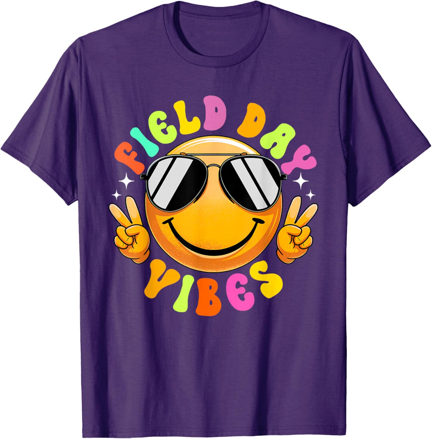 Field Day Vibes Summer Smile Peace Teacher Kids T-Shirt for Fun Times - 13