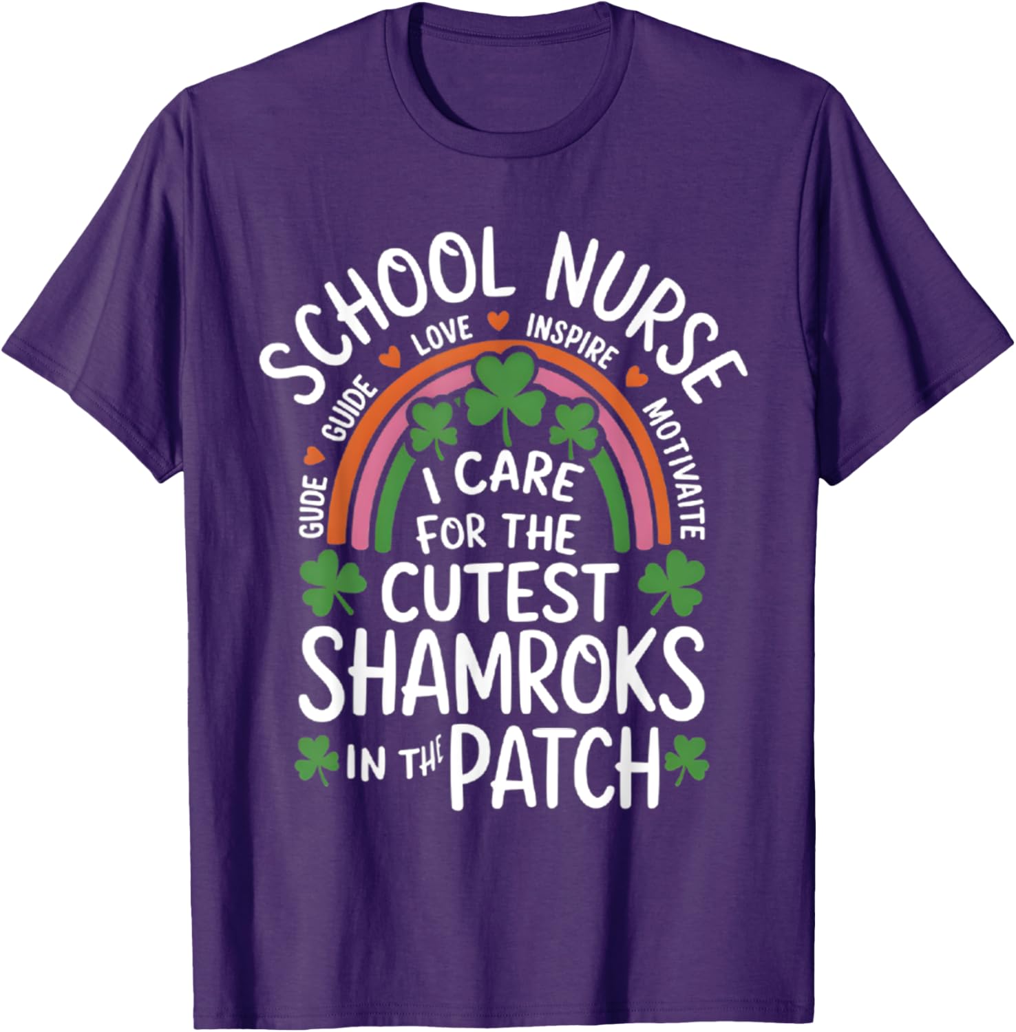 Cute St Patricks Day School Nurse T-Shirt I Care For Shamrocks - 12