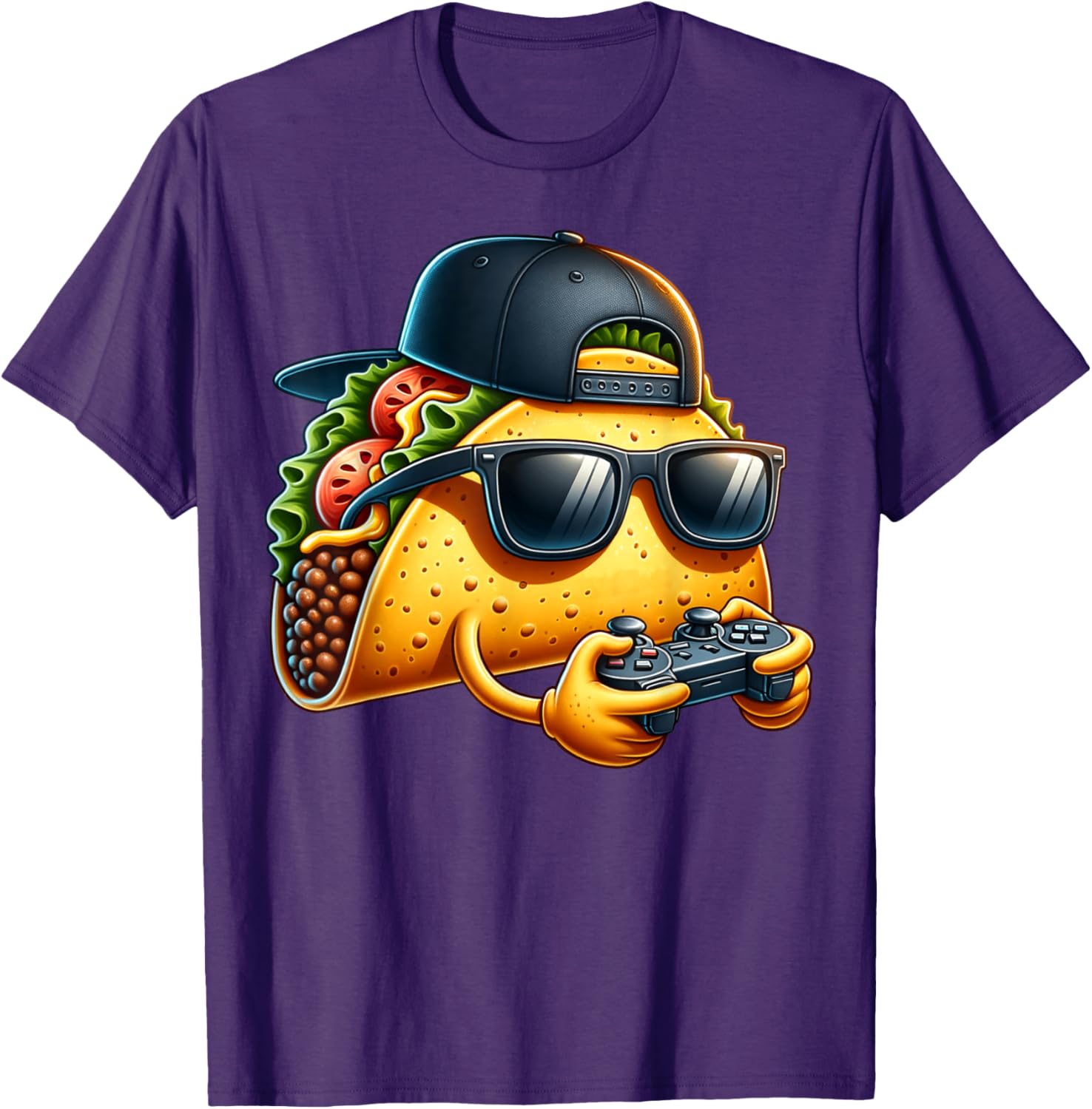 Funny Taco Playing Video Games T-Shirt for Gamers and Taco Lovers - 11
