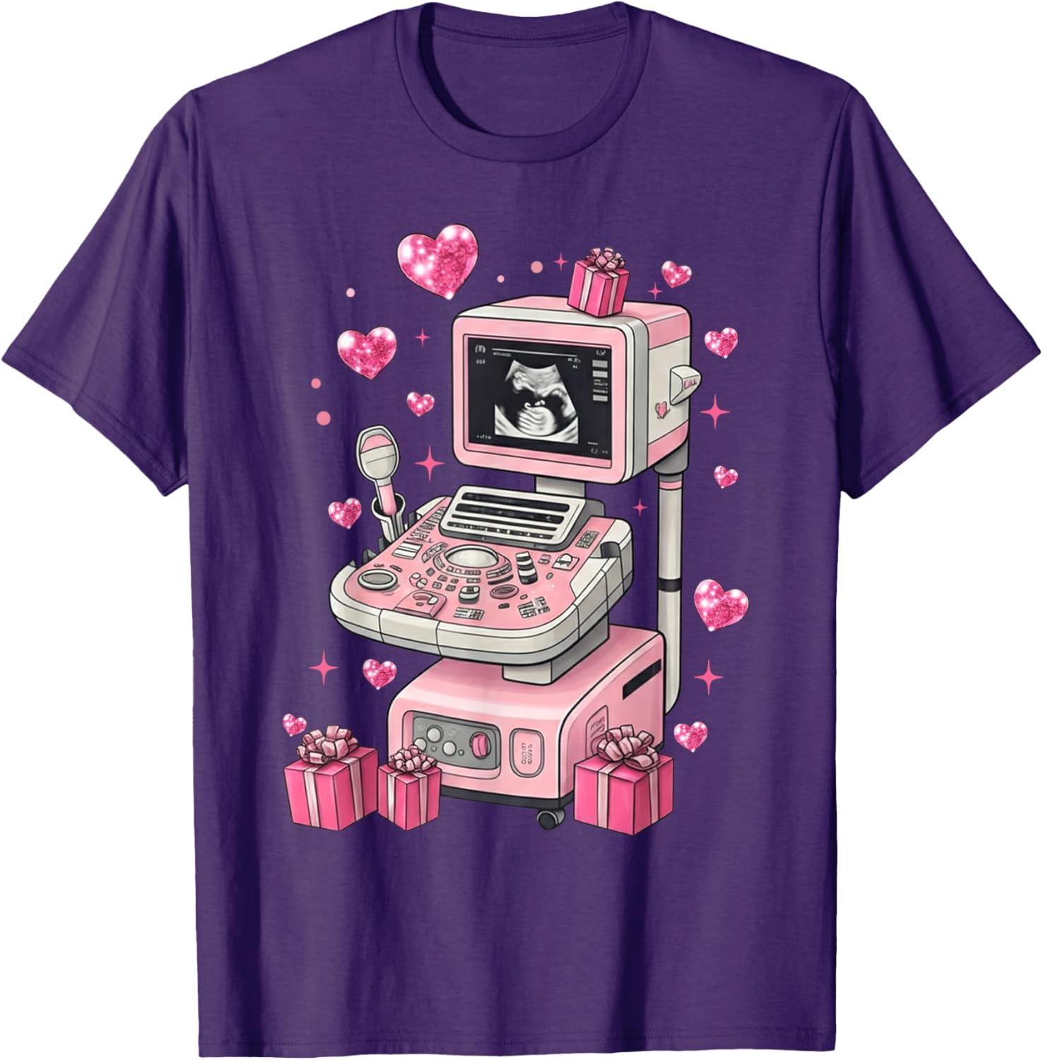 Coquette Bow Sonographer Valentine T-Shirt for Ultrasound Techs - 16