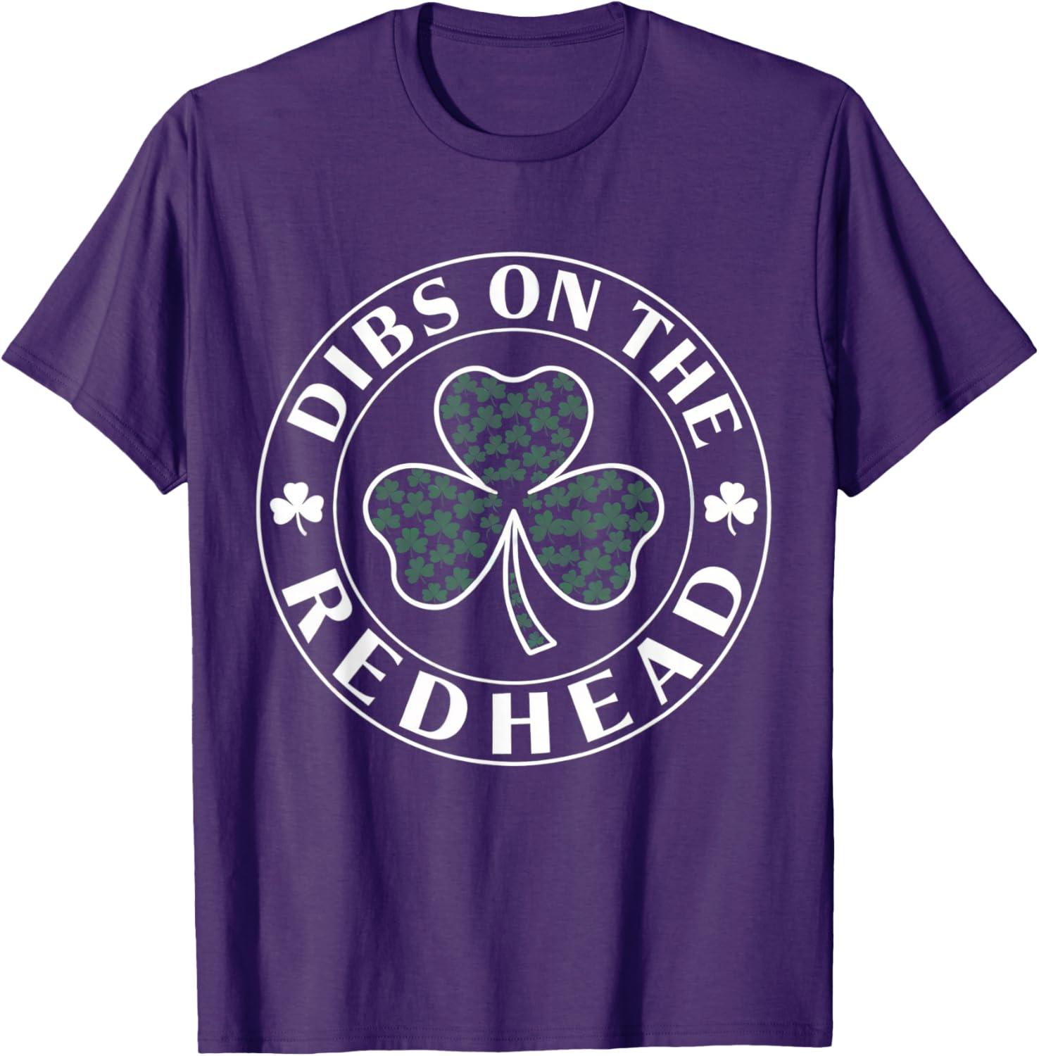 Funny Irish St Patricks Day Shamrock Dibs on the Redhead T-Shirt - 2