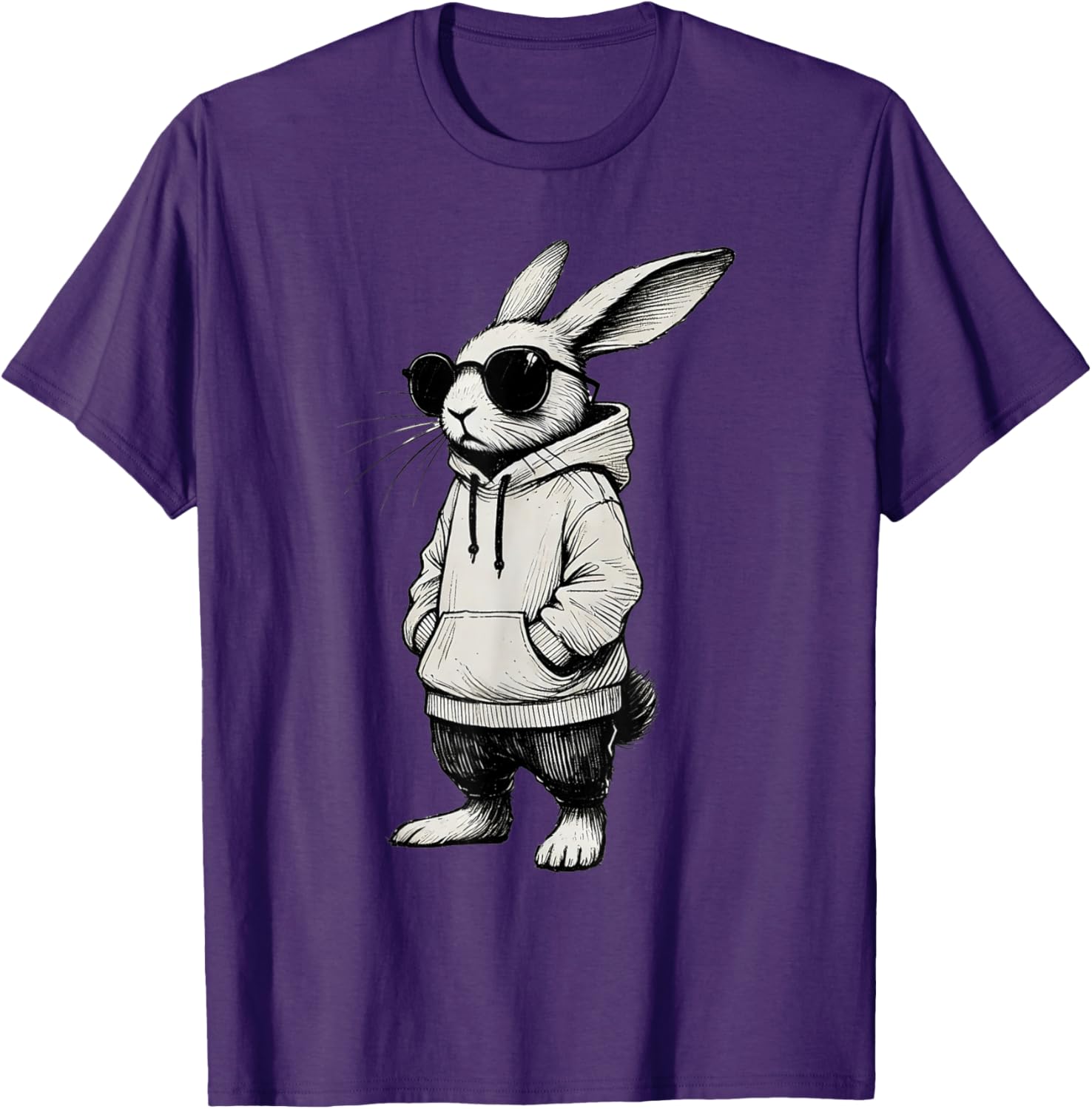 Bunny Face Sunglasses T-Shirt for Boys and Men - Fun Easter Apparel - 16