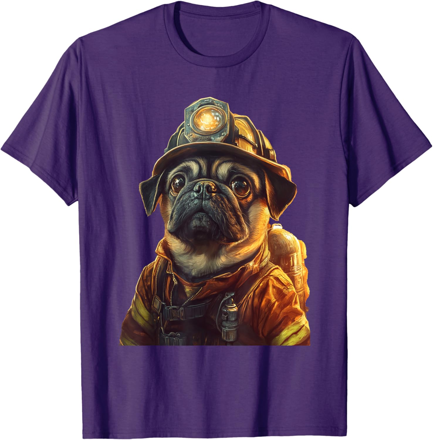 Cute Pug Firefighter T-Shirt for Dog Lovers - Fun and Playful Design - 11