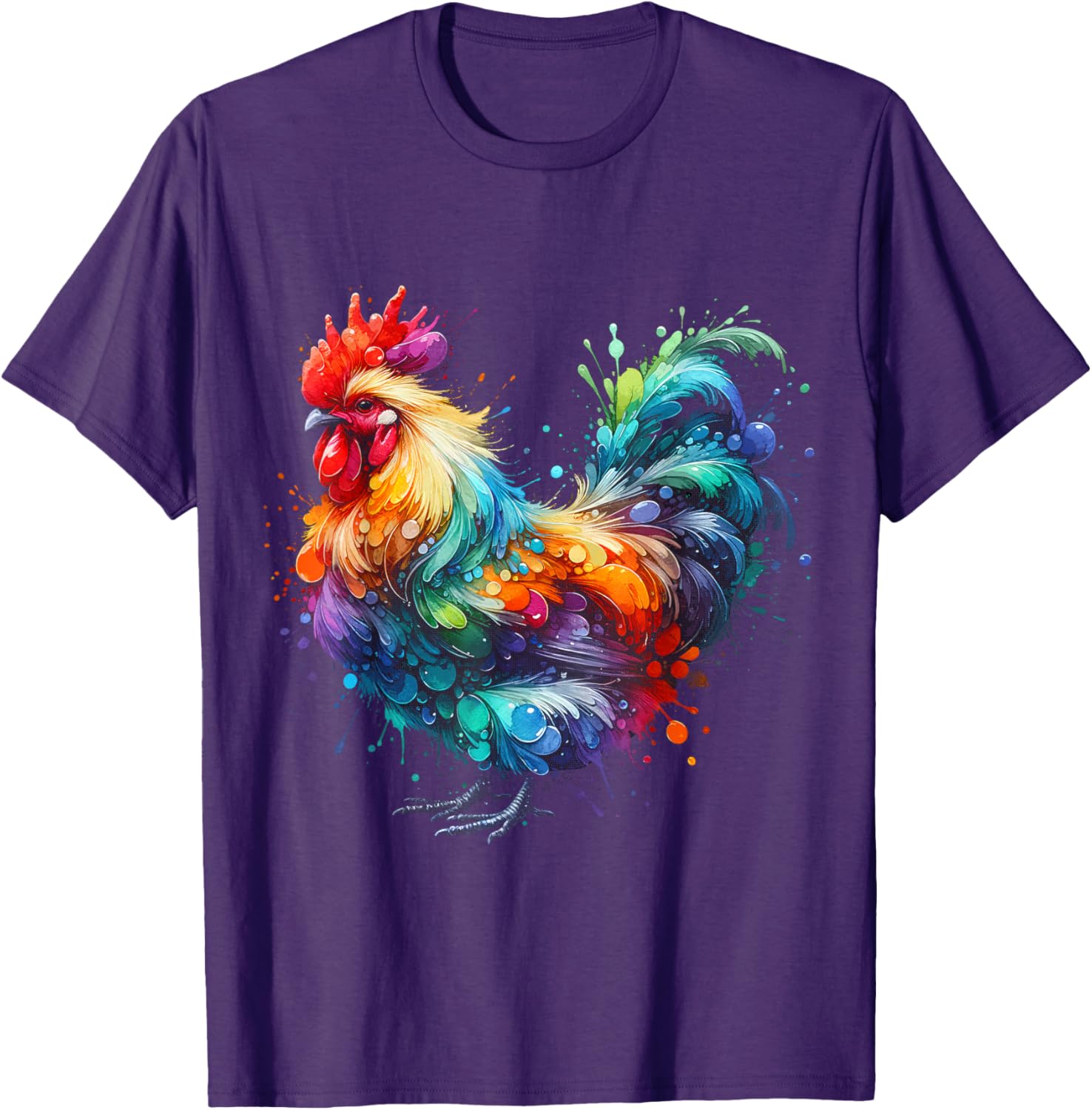 Funny Colorful Chicken Art T-Shirt for Women - Perfect Gift for Chicken Lovers - 7