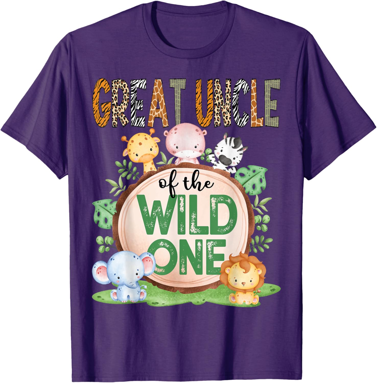 Great Uncle Of The Wild One Safari Jungle T-Shirt for 1st Birthday Fun - 4