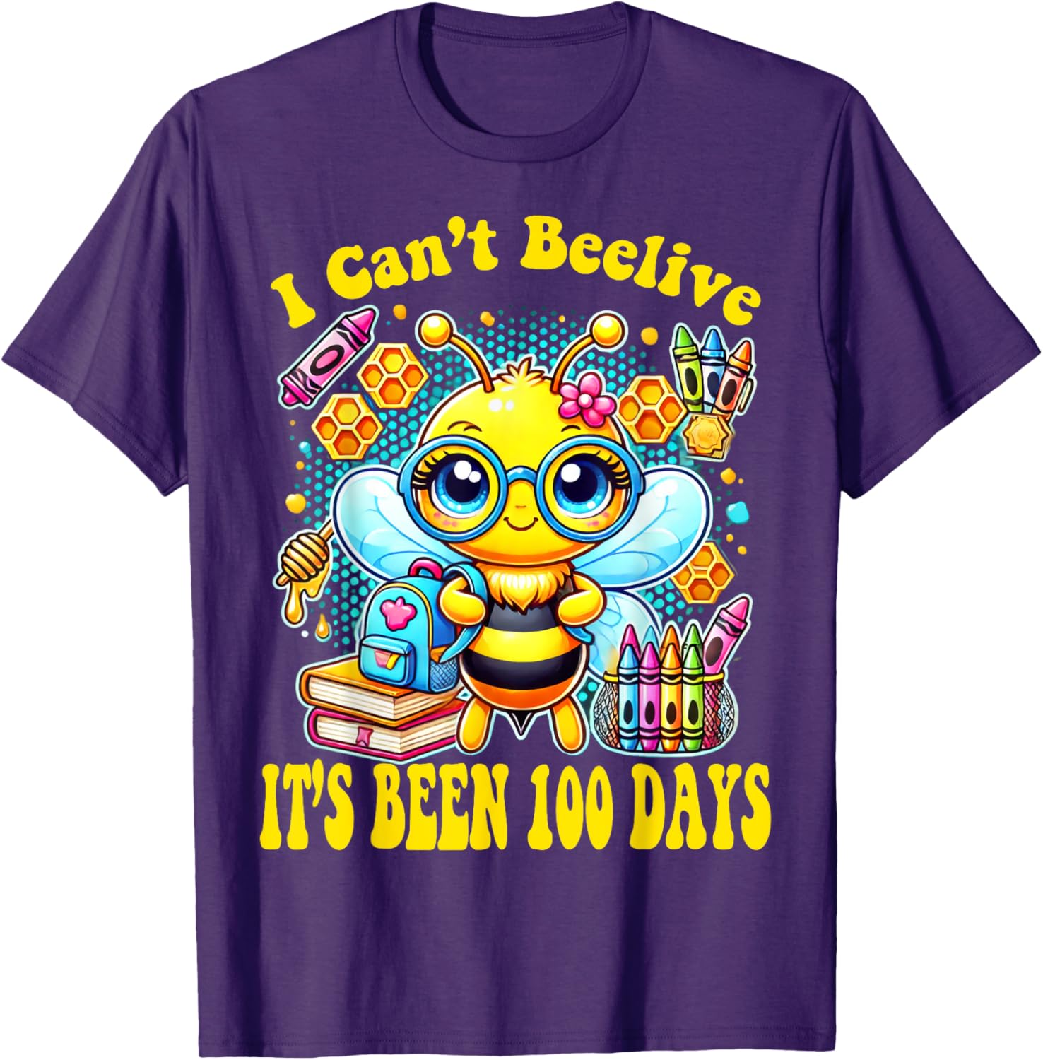 Funny Bee 100 Days of School T-Shirt for Kids - Perfect Milestone Outfit - 1