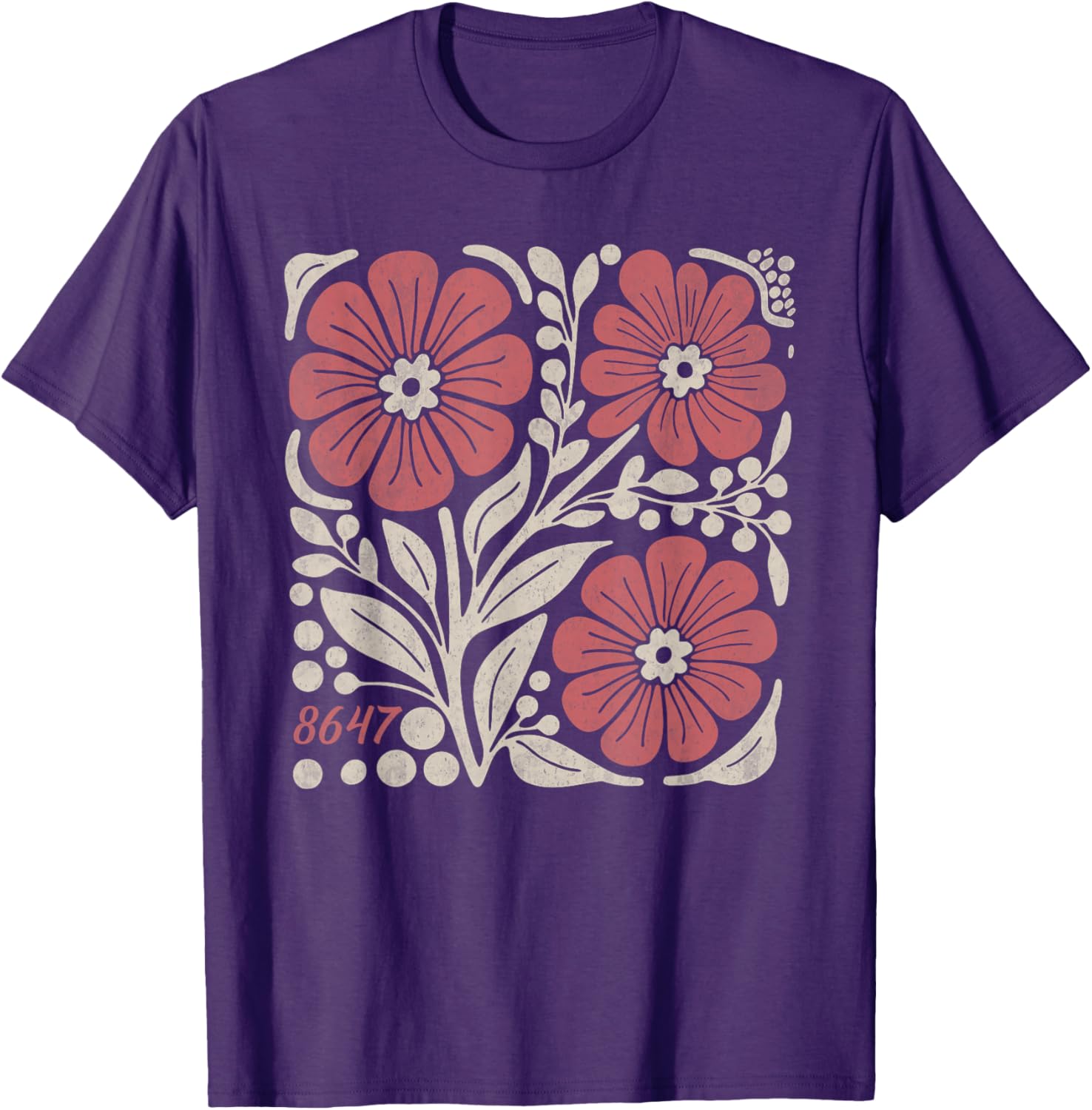 Floral Boho Anti Trump 86 47 T-Shirt for Stylish Casual Wear - 13