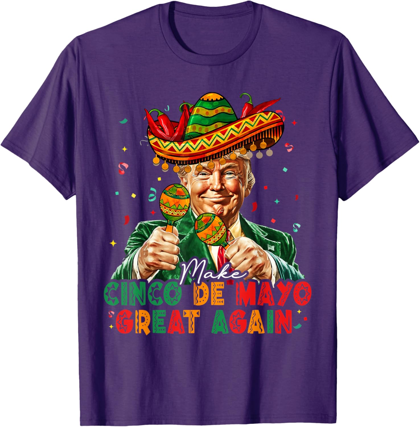 Funny Cinco De Mayo Trump Sombrero T-Shirt for Festive Celebrations - 3