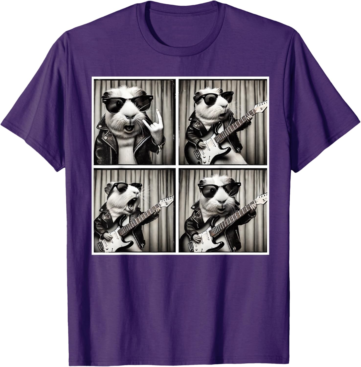 Cute Guinea Pig Electric Guitar T-Shirt for Music Lovers and Pet Fans - 2