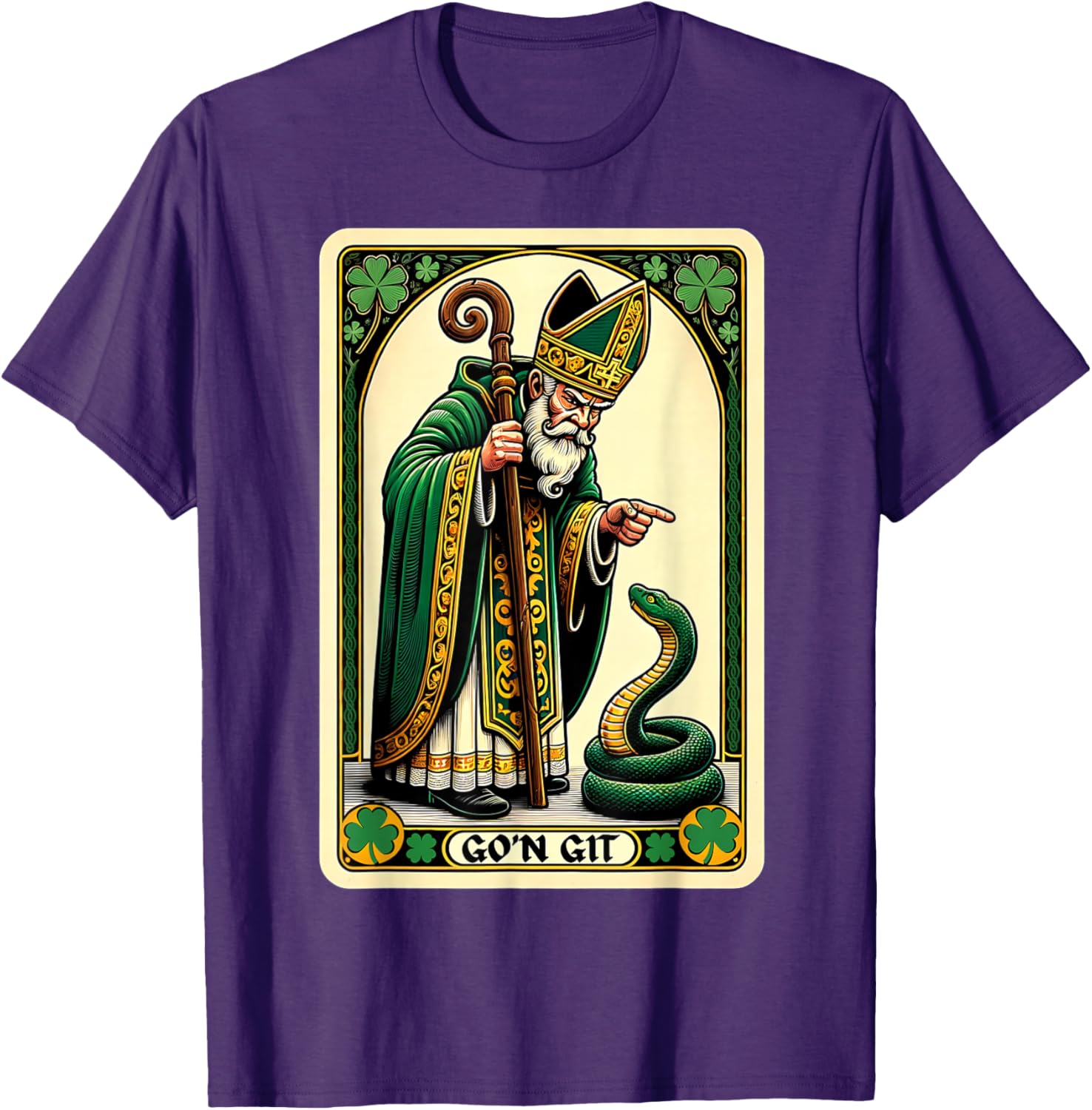 Funny St Patricks Day Tarot Card Go'n Git T-Shirt for Festive Fun - 5