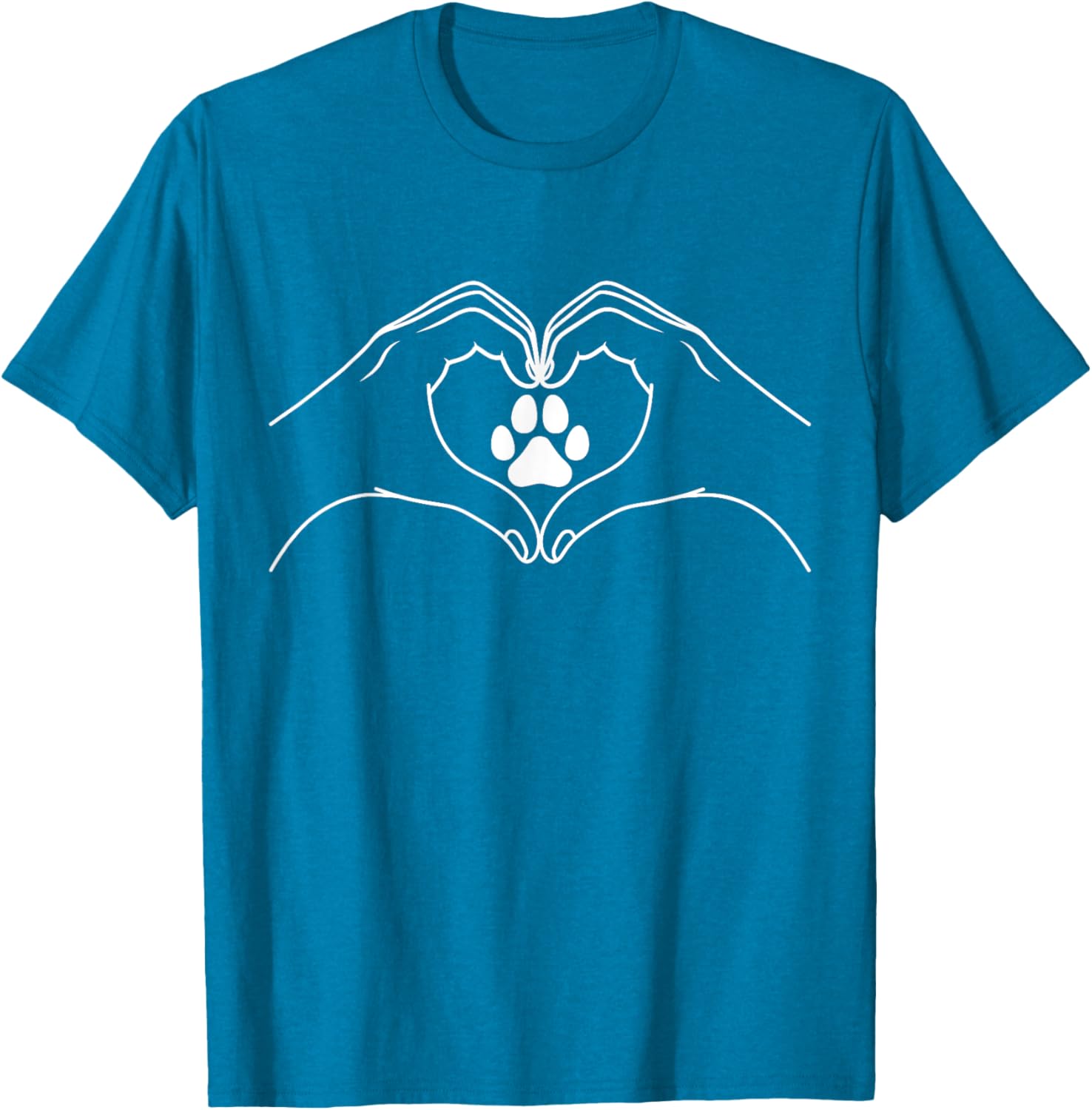 Cute Cat Dog Paw Print Heart T-Shirt for Pet Lovers and Friends - 15