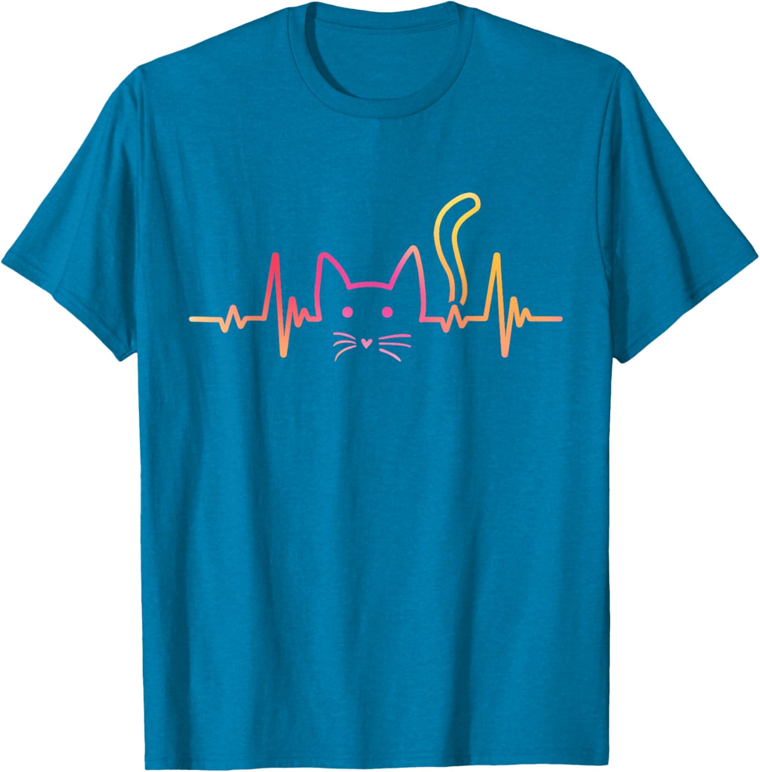 Fluffy Paws and Cuddles Heartbeat Cat Lover T-Shirt for Men and Women - 13