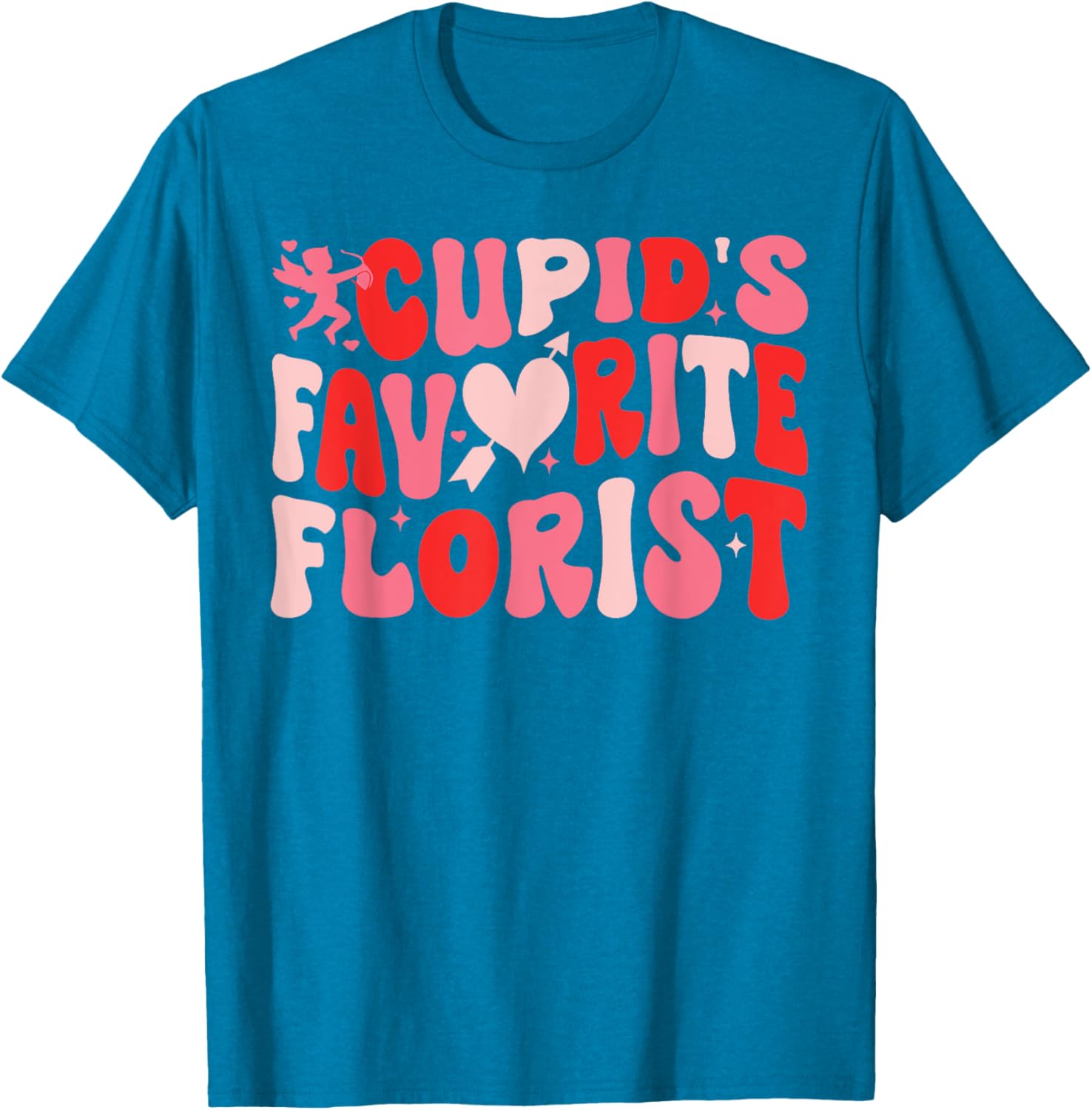 Cupid's Favorite Florist Retro Valentine's Day T-Shirt for Lovebirds - 7